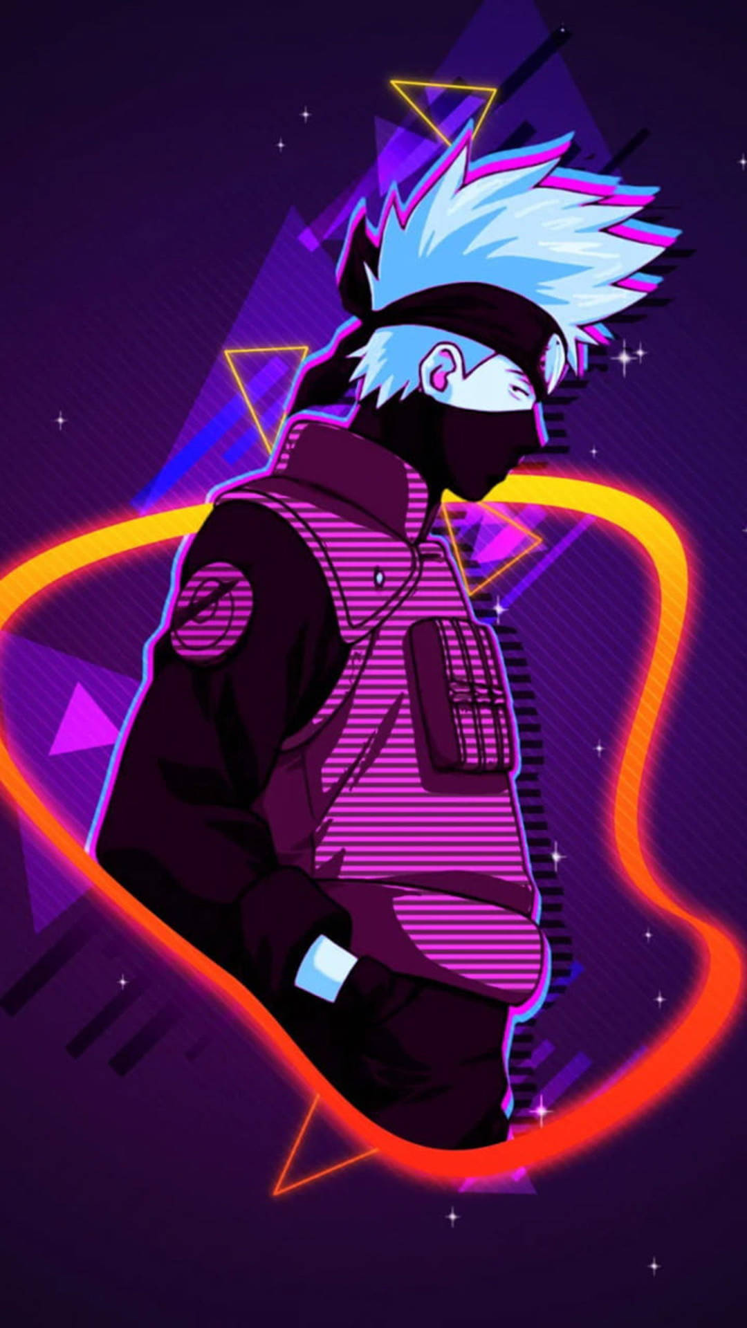 Kakashi Pfp Neon Art Background