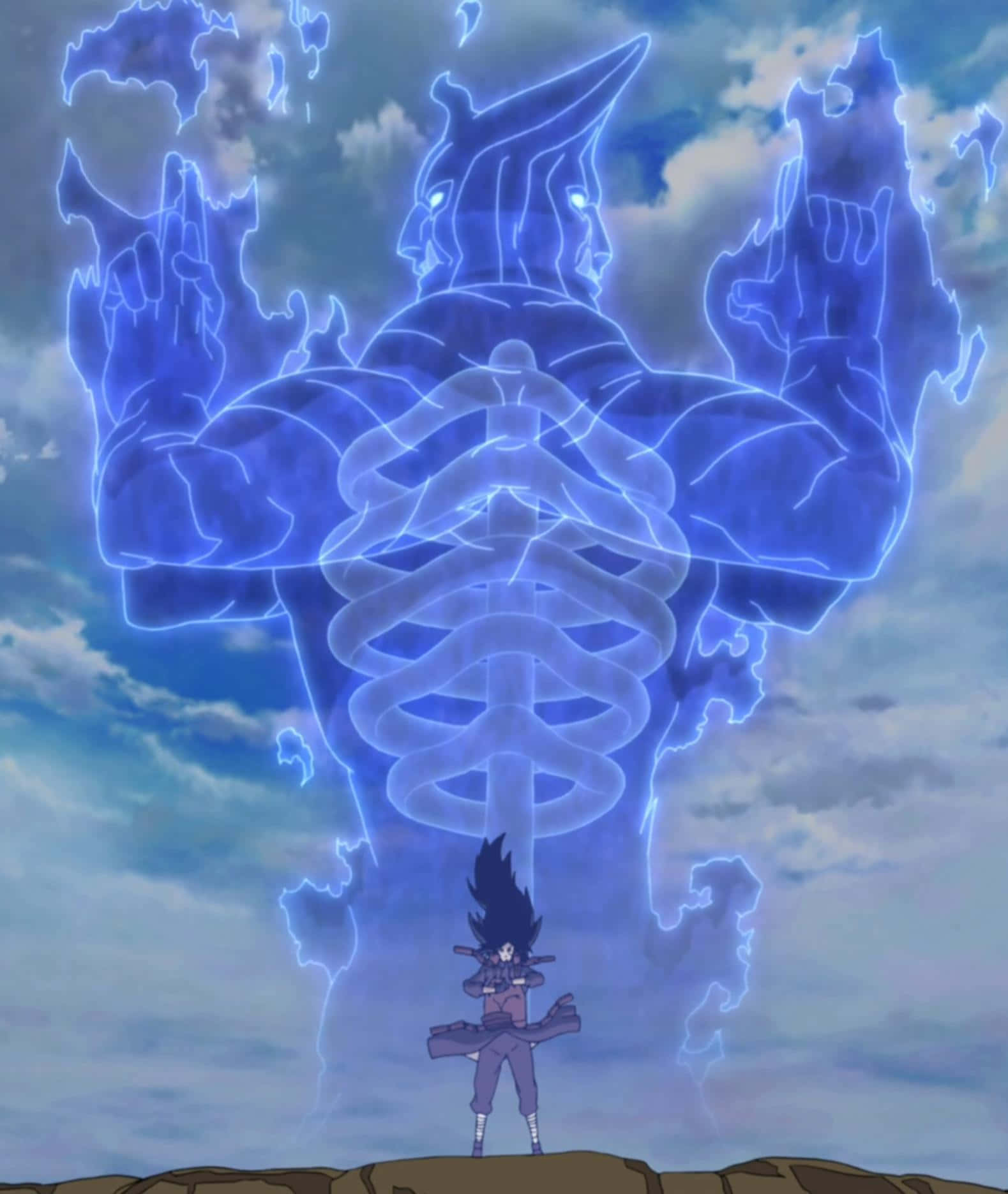 Kakashi Susanoo Grabs Kyuubi With Its Giant Arms. Background