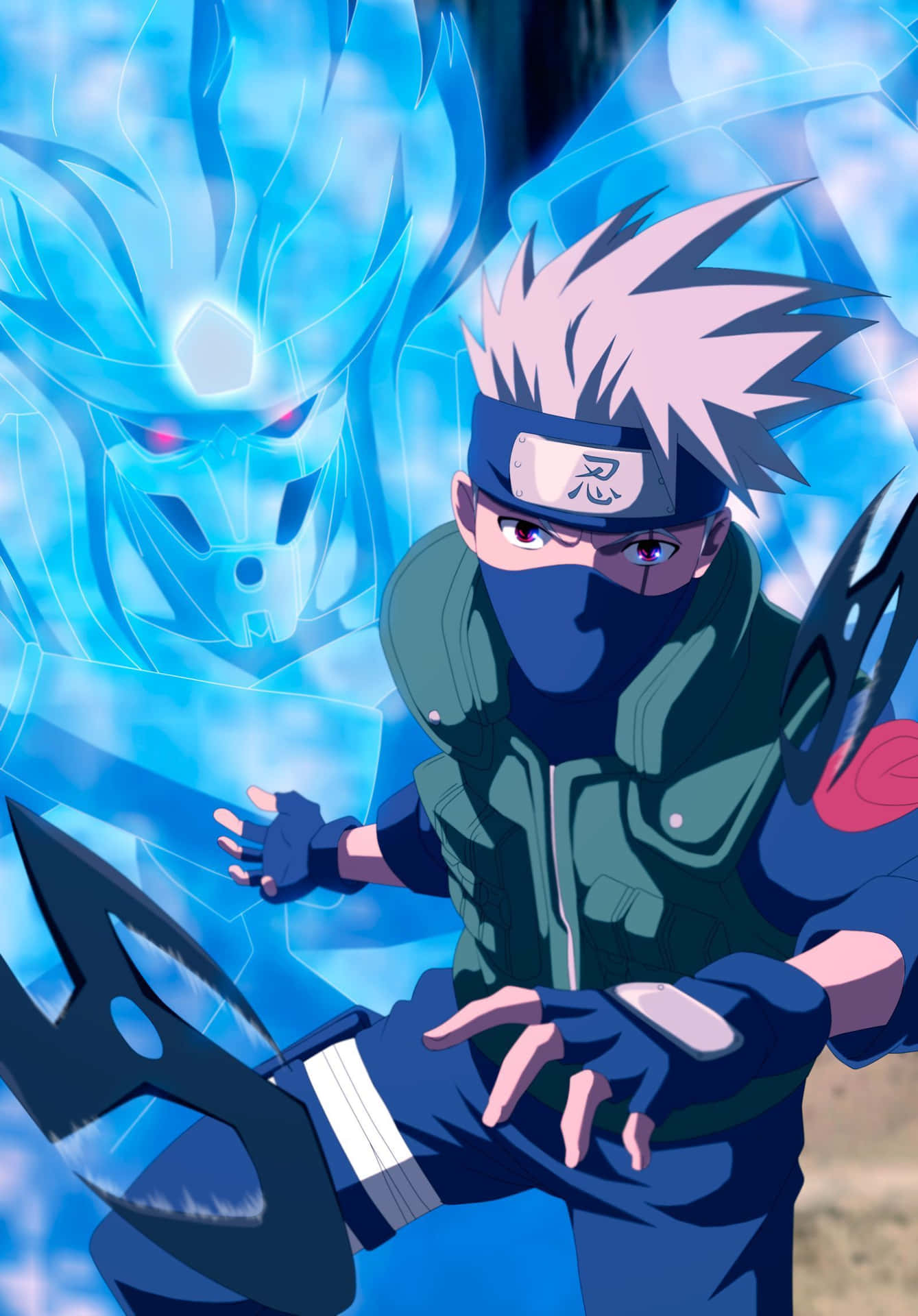 Kakashi Susanoo -- The Sharingan's Uchiha's Legendary Chakra Background