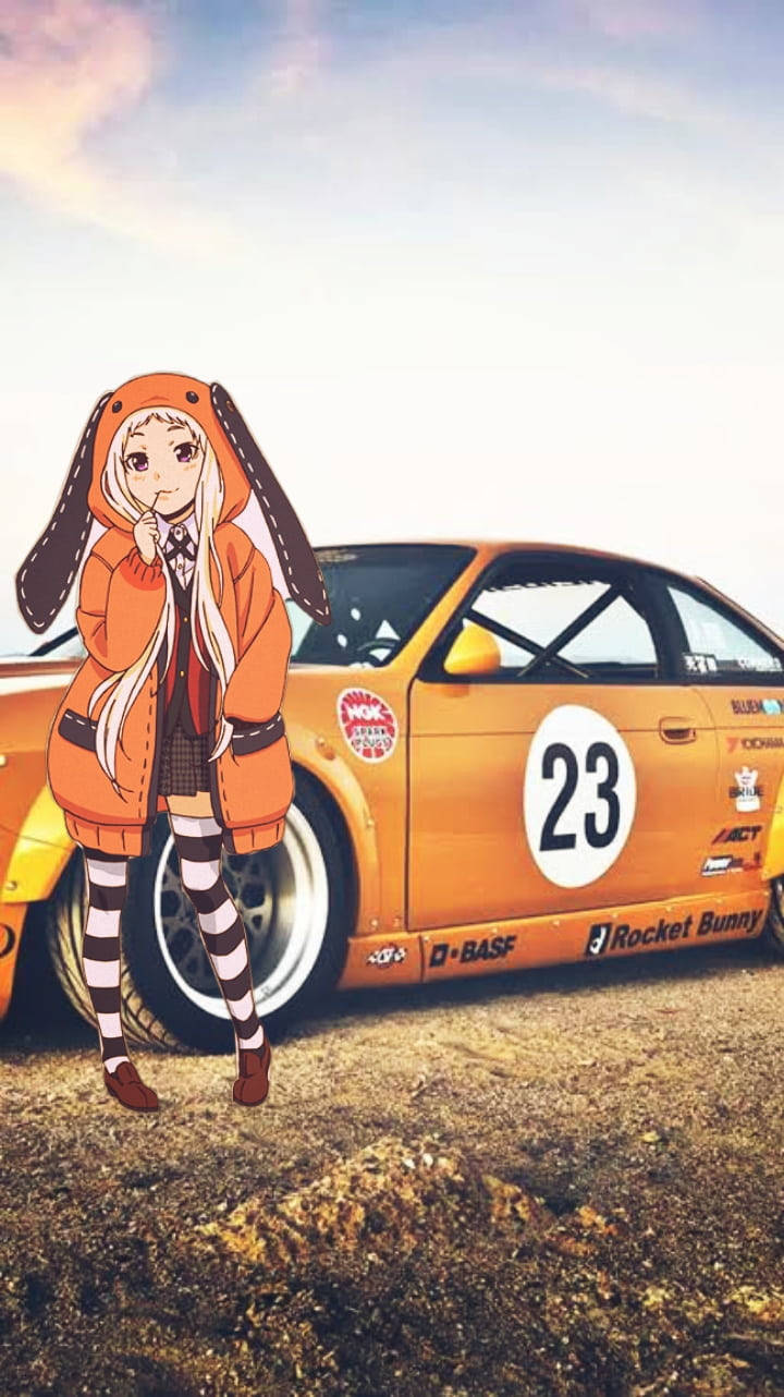 Kakegurui Runa Fan Edit Yellow Car Background