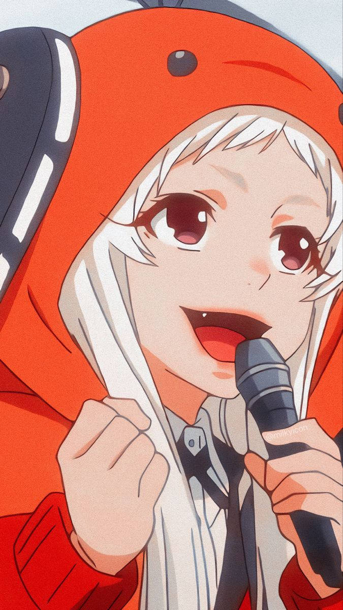 Kakegurui Runa Holding A Microphone Background