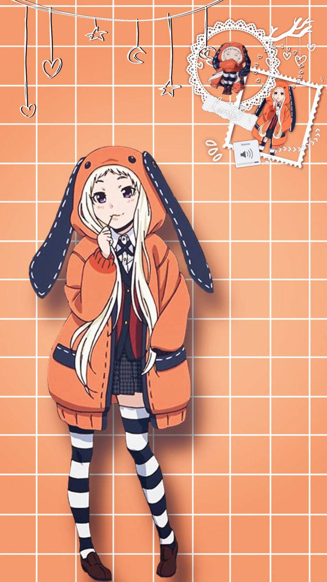 Kakegurui Runa White Grid Background