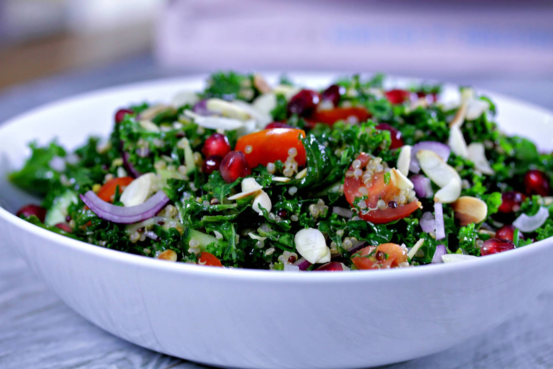 Kale Vegetable Salad Bowl Background