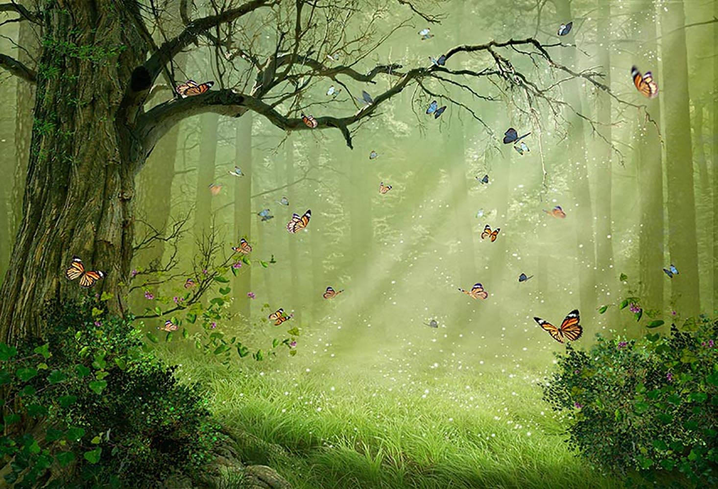 Kaleidoscope Of Butterflies In Enchanted Forest