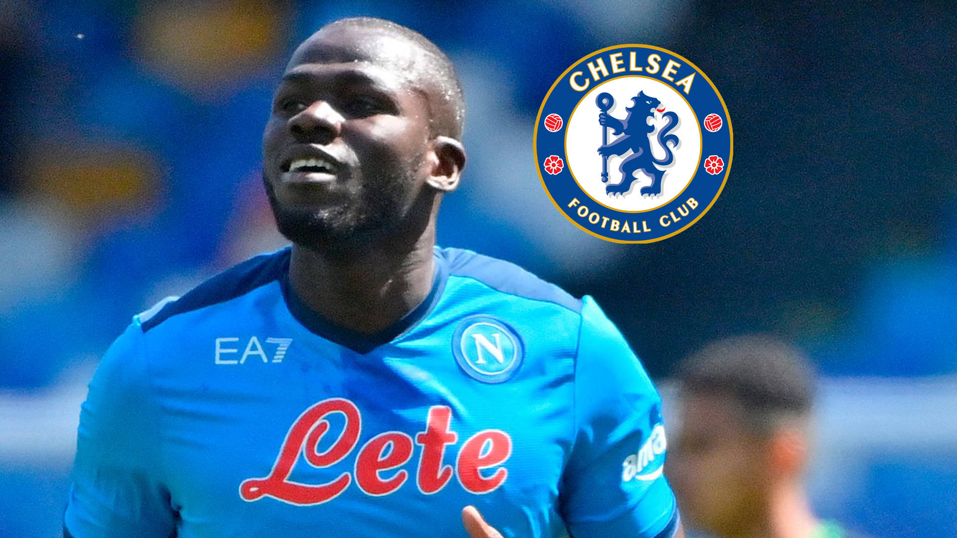 Kalidou Koulibaly With Chelsea Logo Background