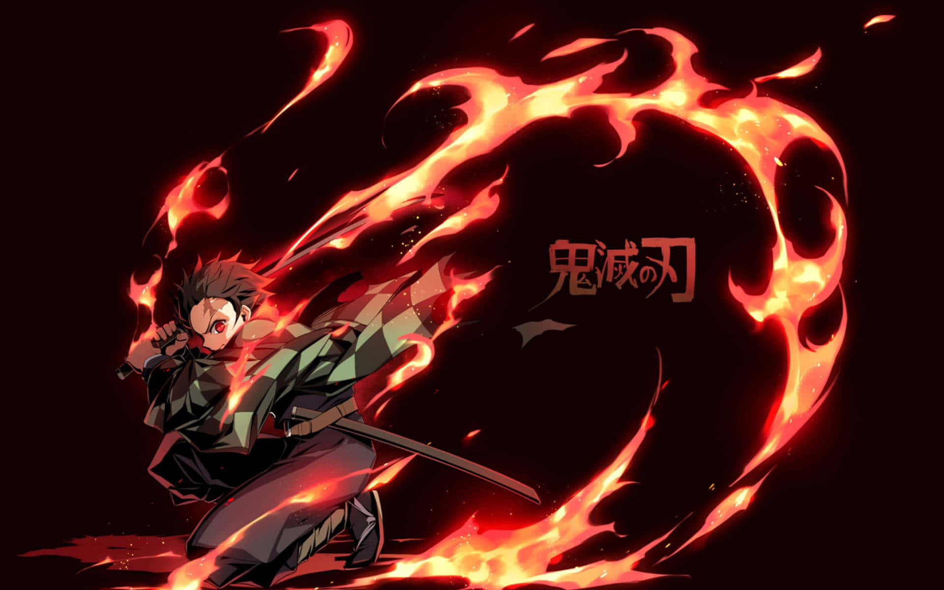 Kamado Tanjiro Unleashing His Sun Breathing Technique In The Demon Slayer Anime Series Background