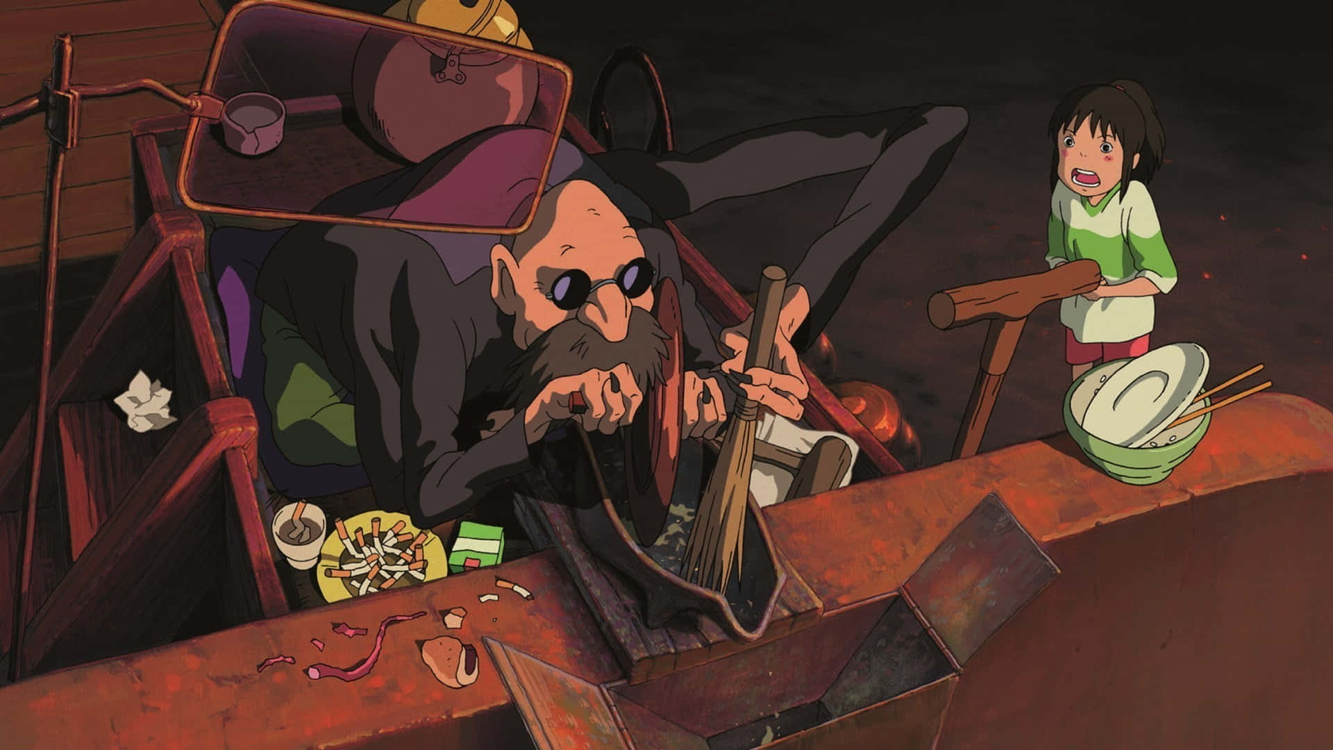 Kamaji In Sen To Chihiro No Kamikakushi Background