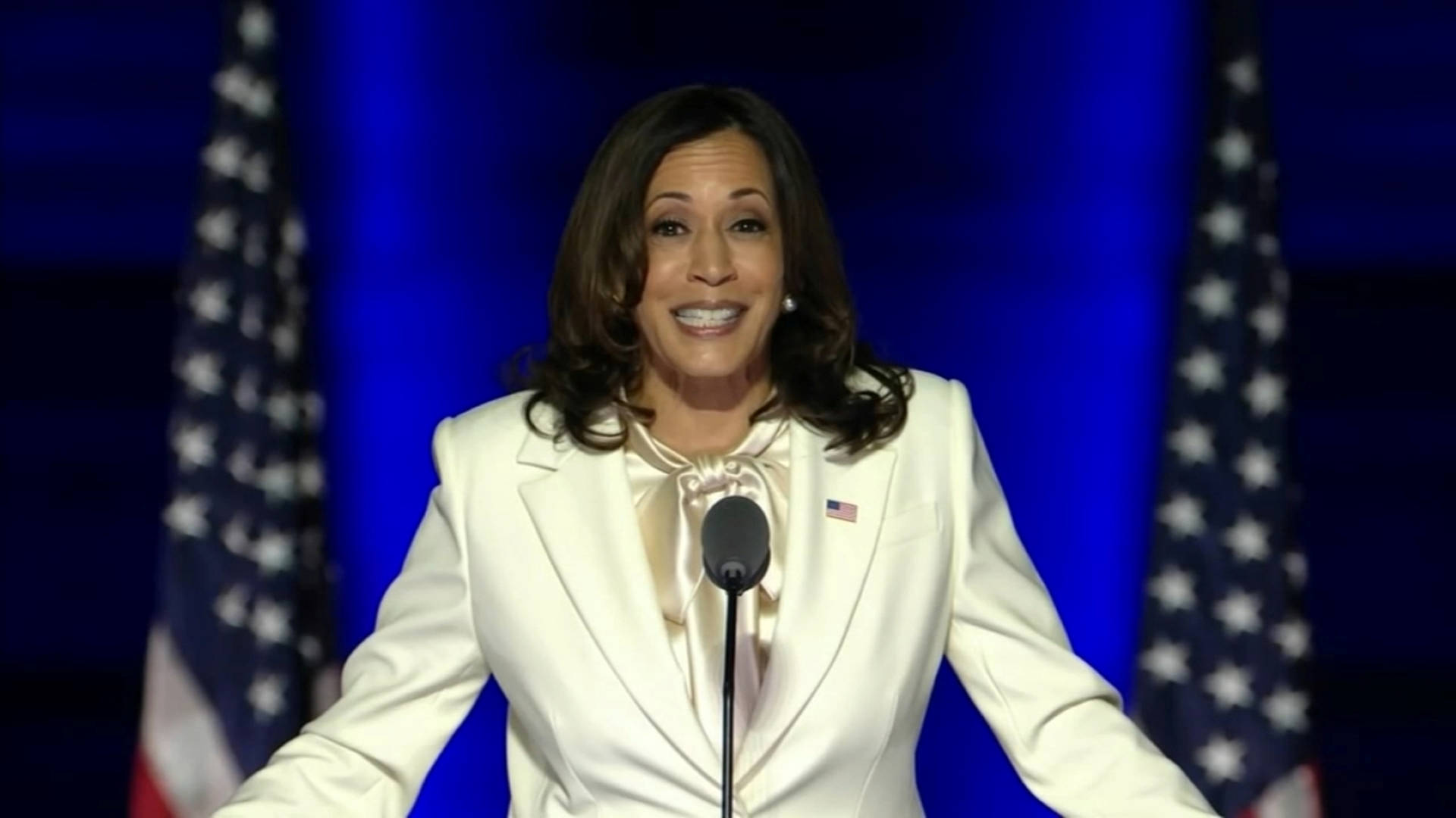 Kamala Harris Victory Speech Background