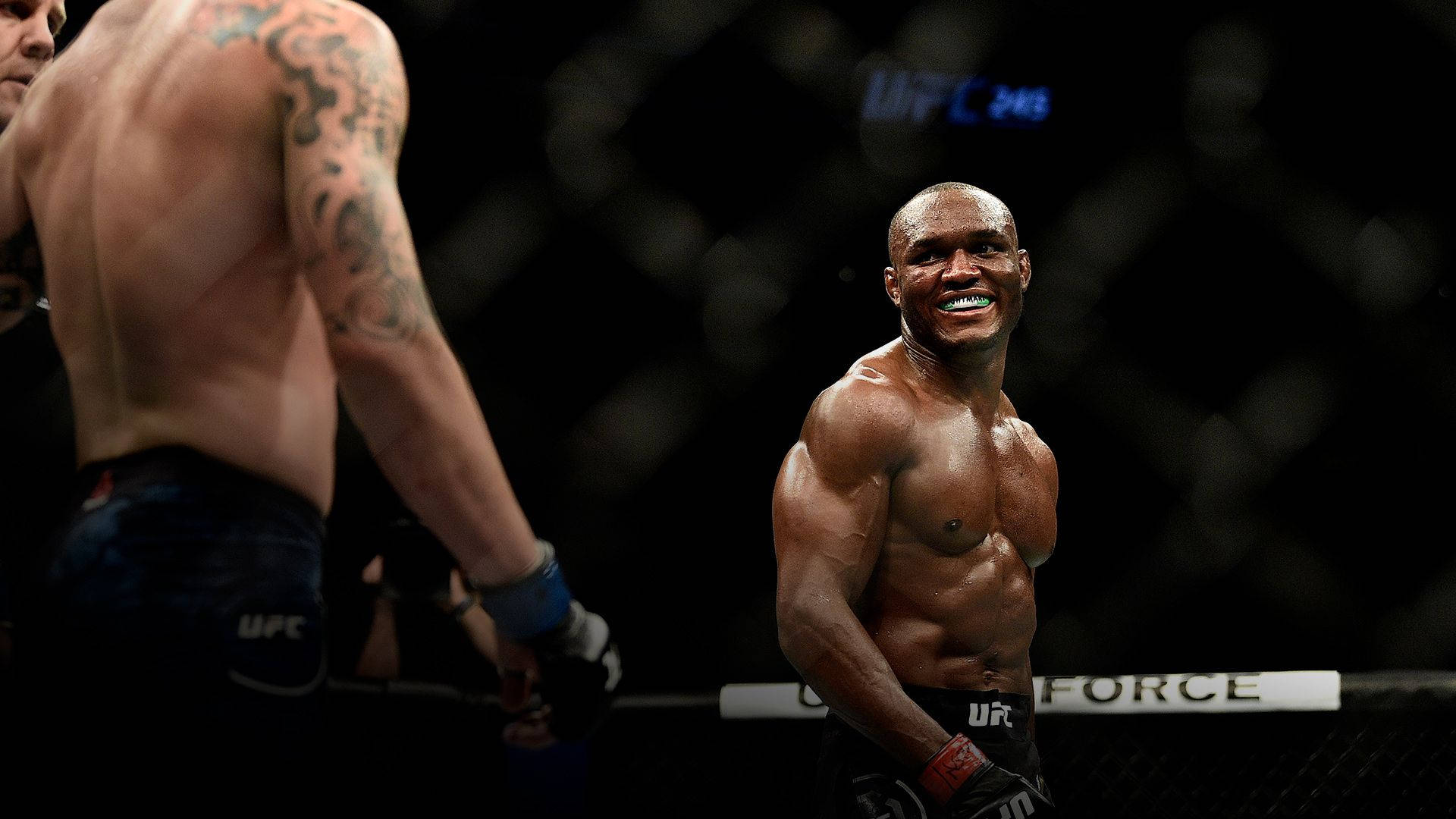 Kamaru Usman Smiling At Opponent