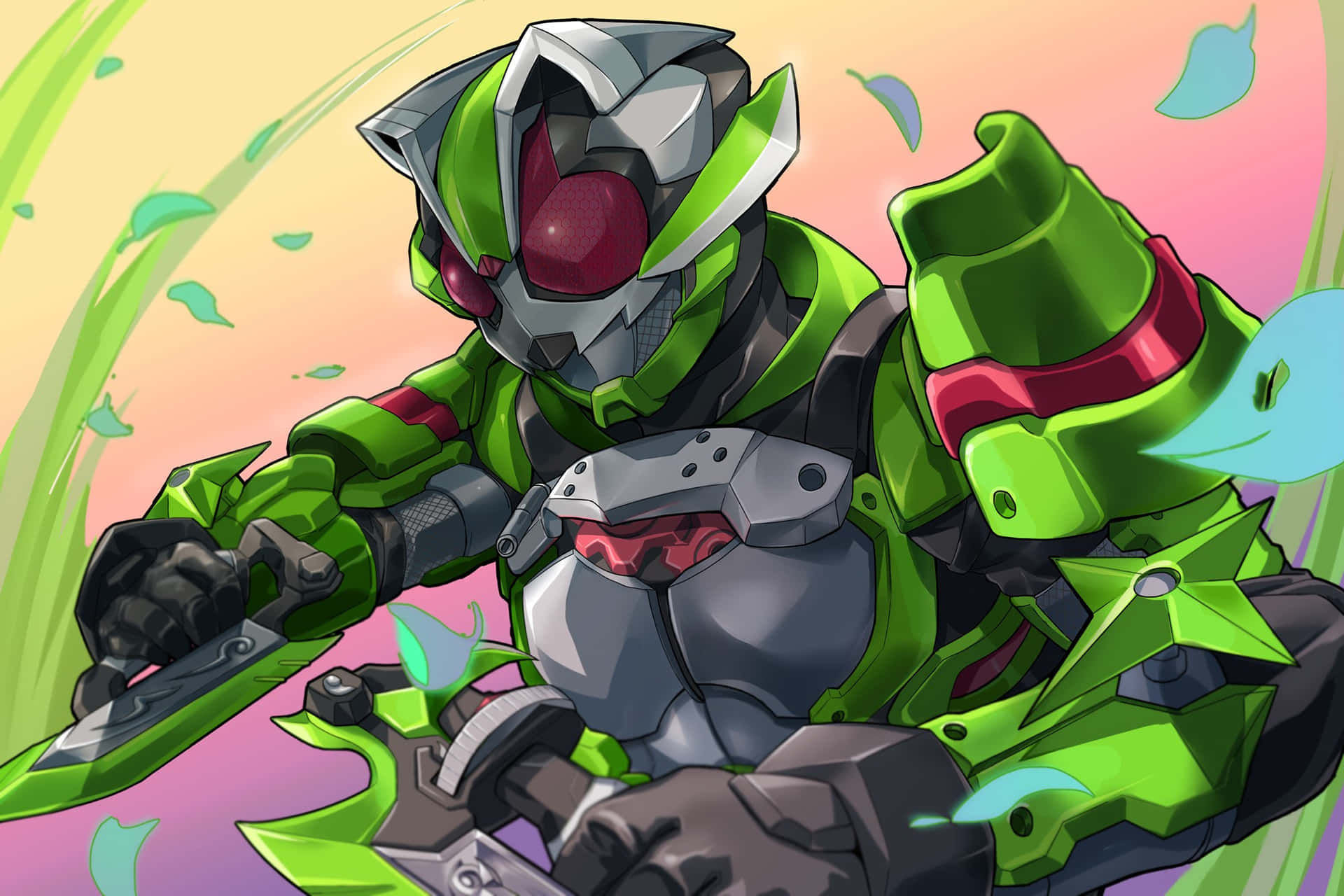 Kamen_ Rider_ Green_ Hero_ Artwork Background