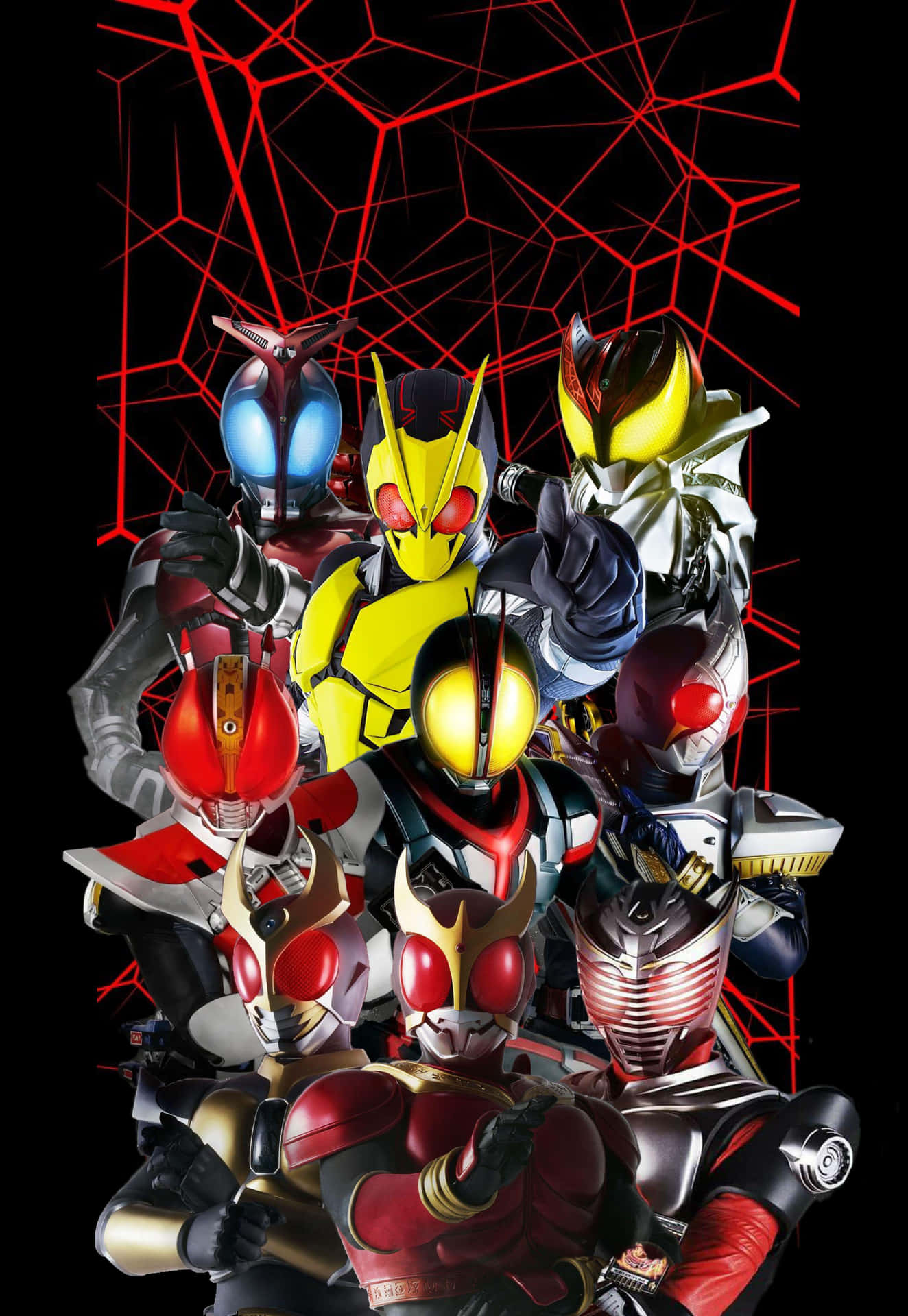 Kamen Rider Group Pose Background