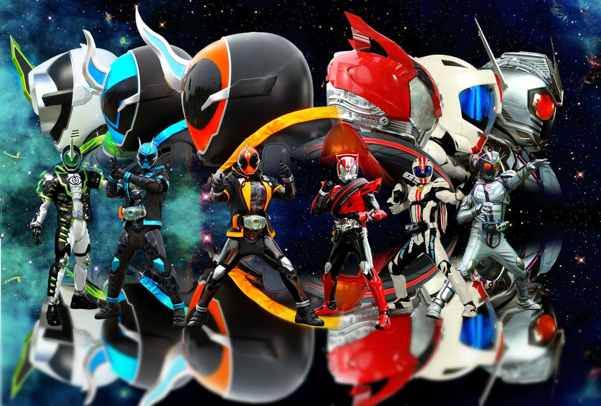 Kamen Rider Heroes Cosmic Backdrop Background