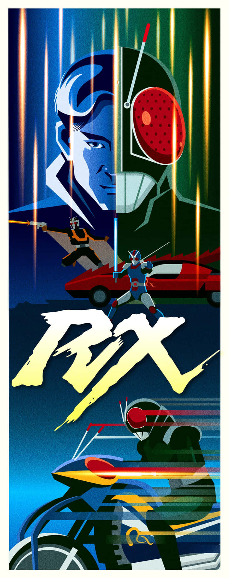 Kamen Rider R X Artistic Poster Background