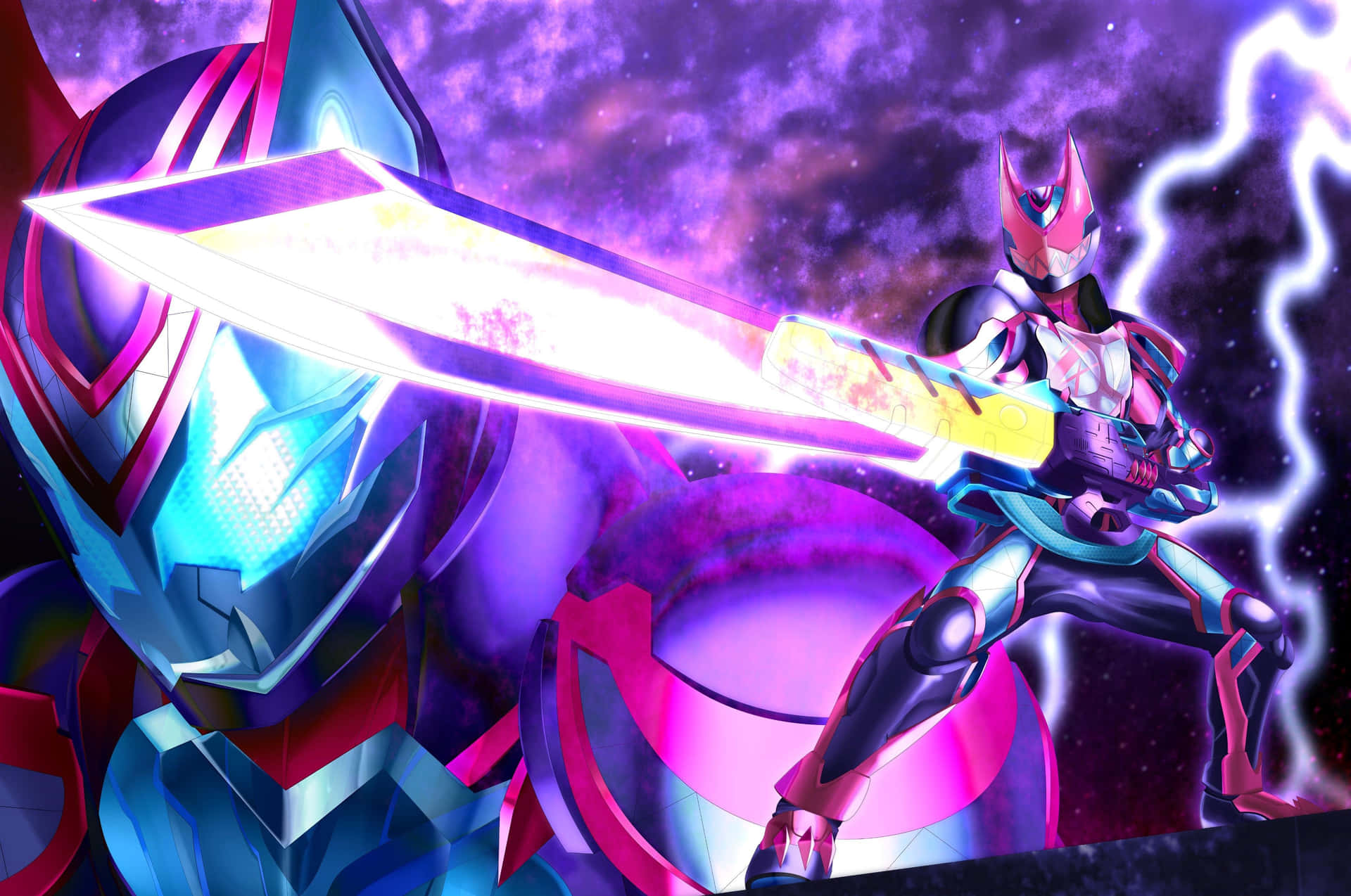 Kamen Rider Sword Strike Cosmic Backdrop Background