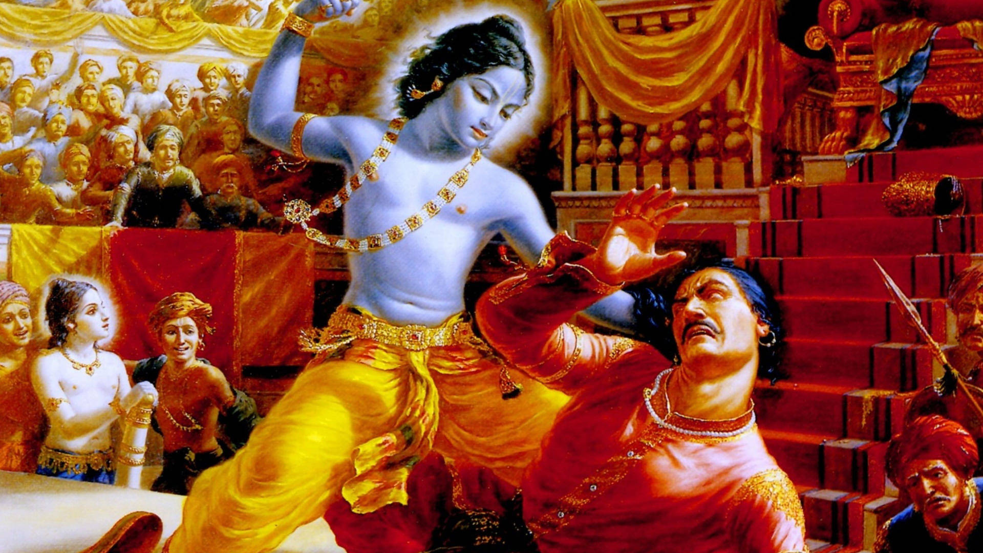 Kamsa Vs Krishna 4k Background