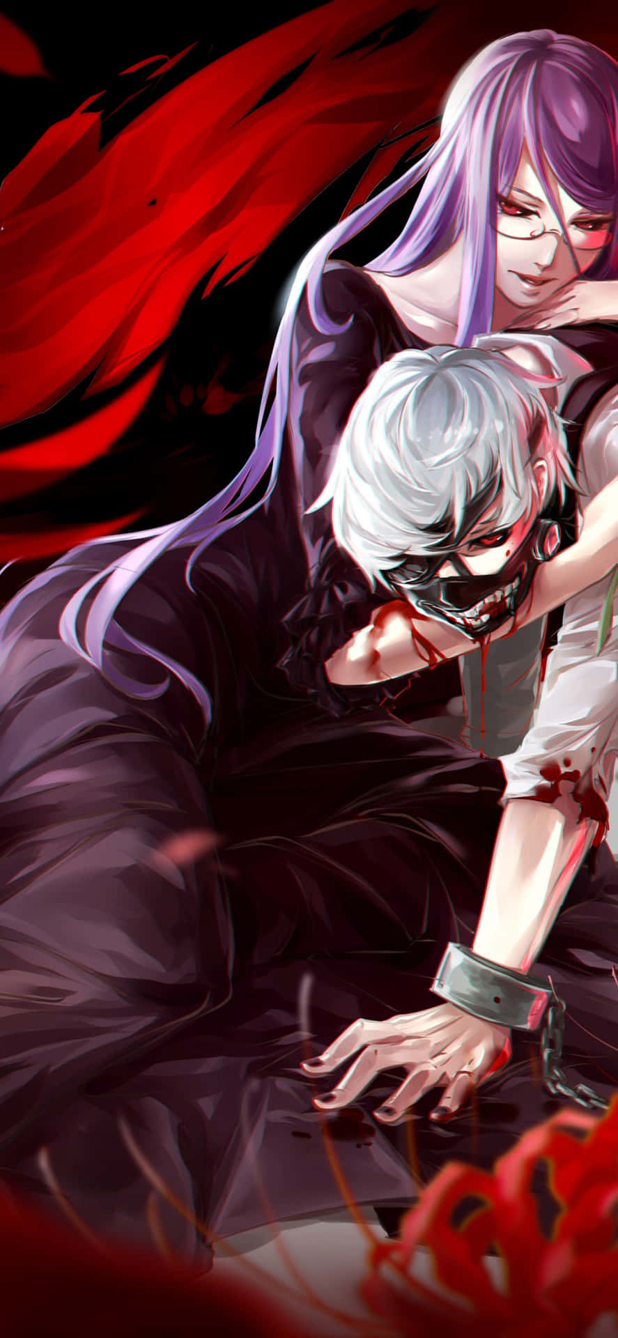 Kaneki And Rize Sad Anime Background