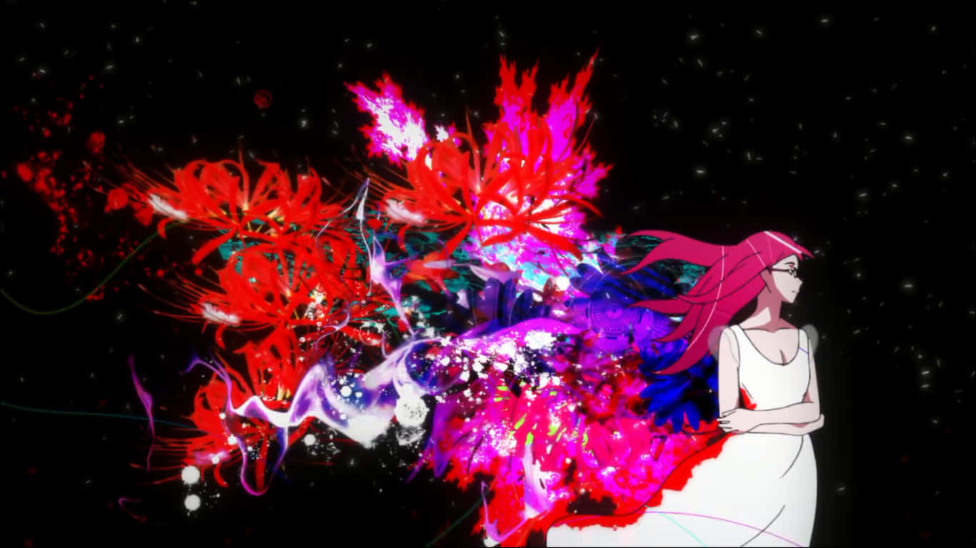 Kaneki In Tokyo Ghoul Flower Background