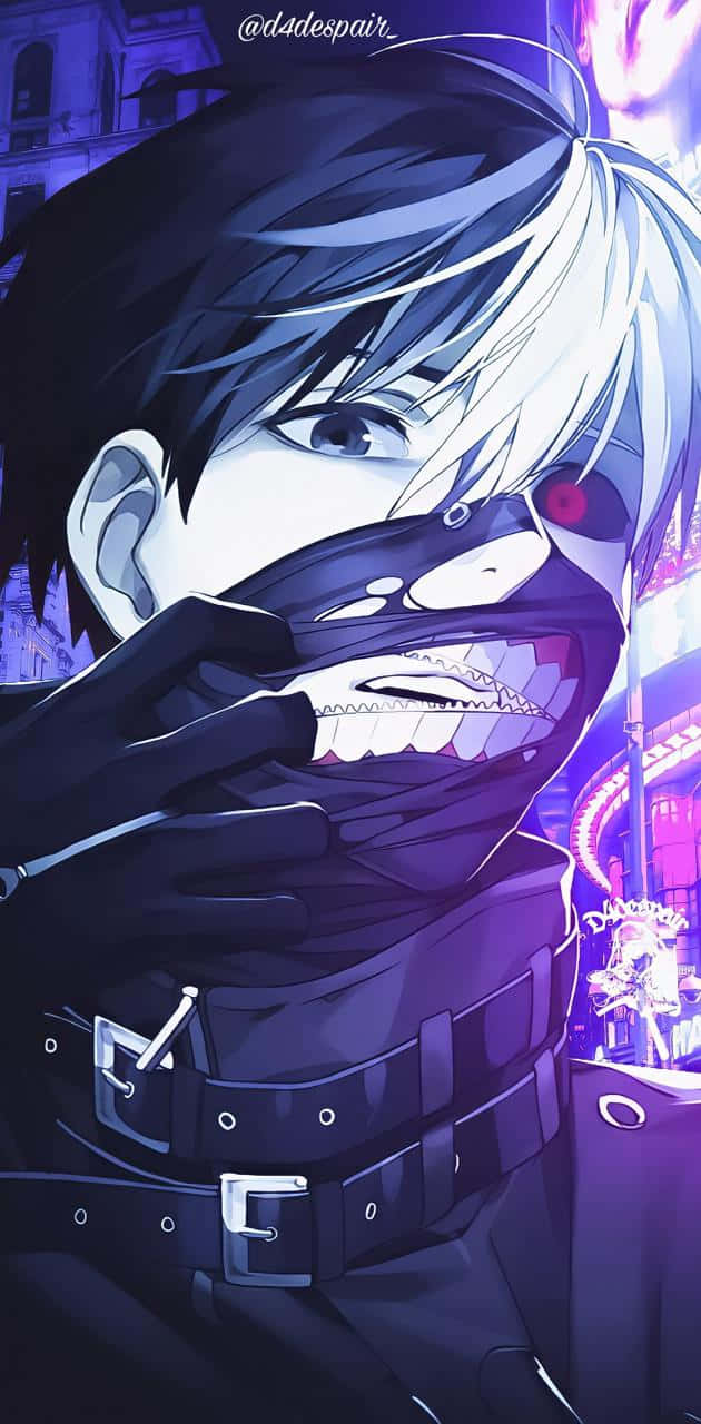 Kaneki Ripping Mask Off Tokyo Ghoul Pfp Background