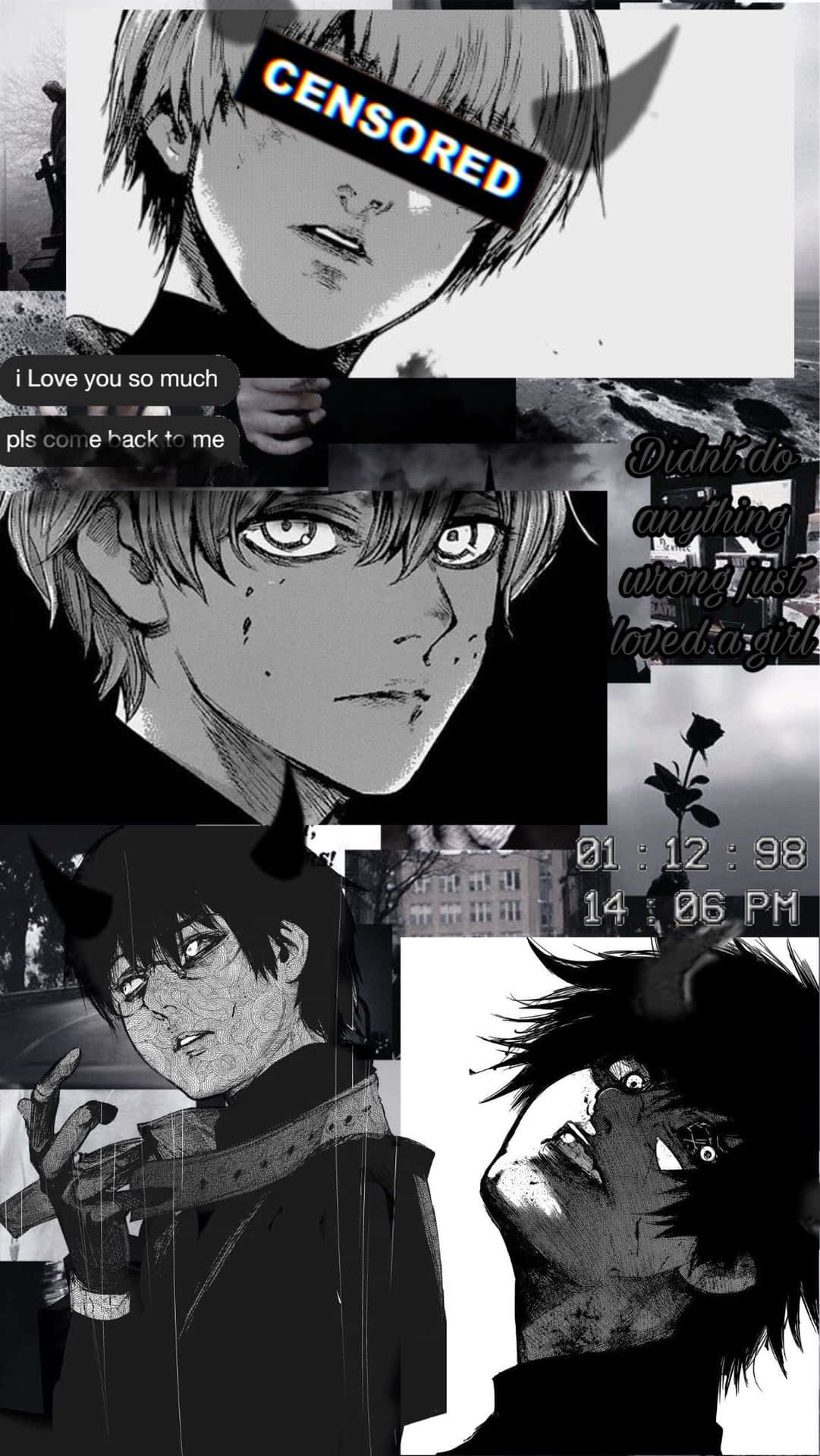Kaneki Sad Aesthetic Black And White Background