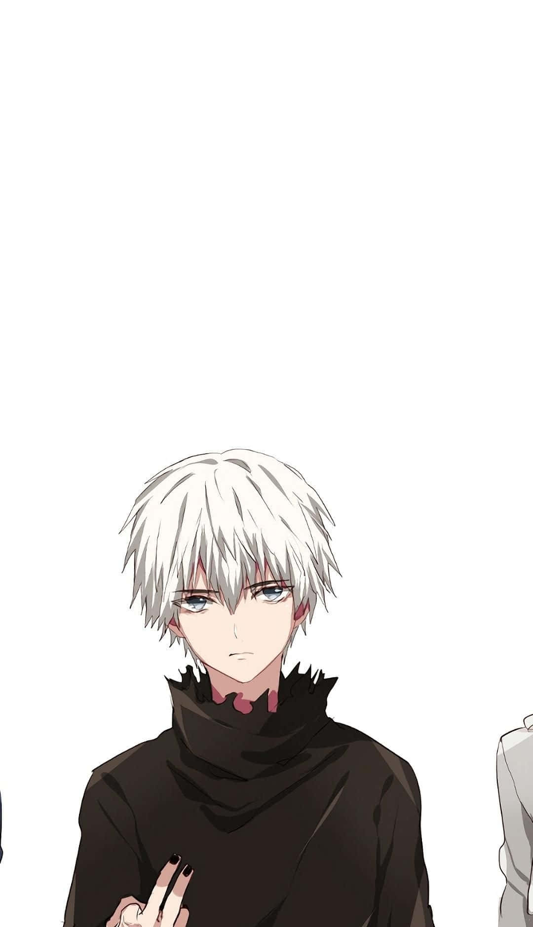 Kaneki Sad Anime With White Hair Background