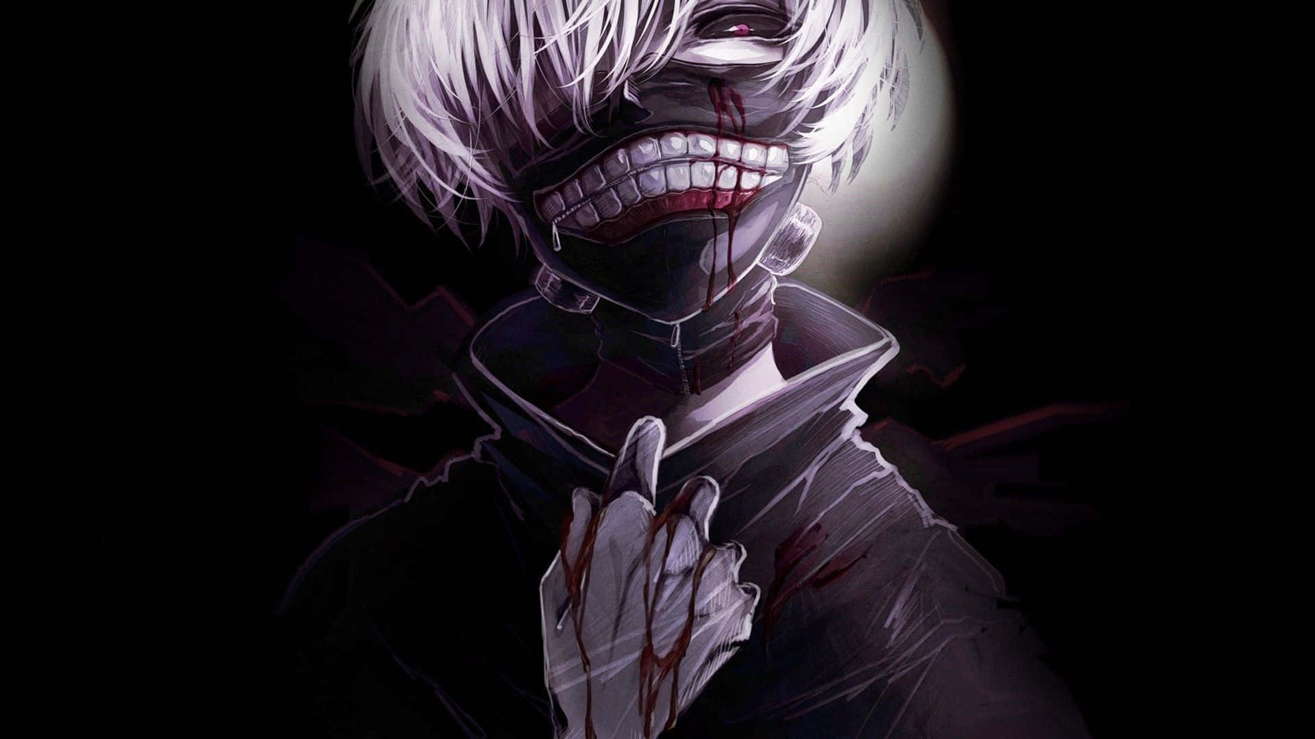 Kaneki Sad Black Mask Background