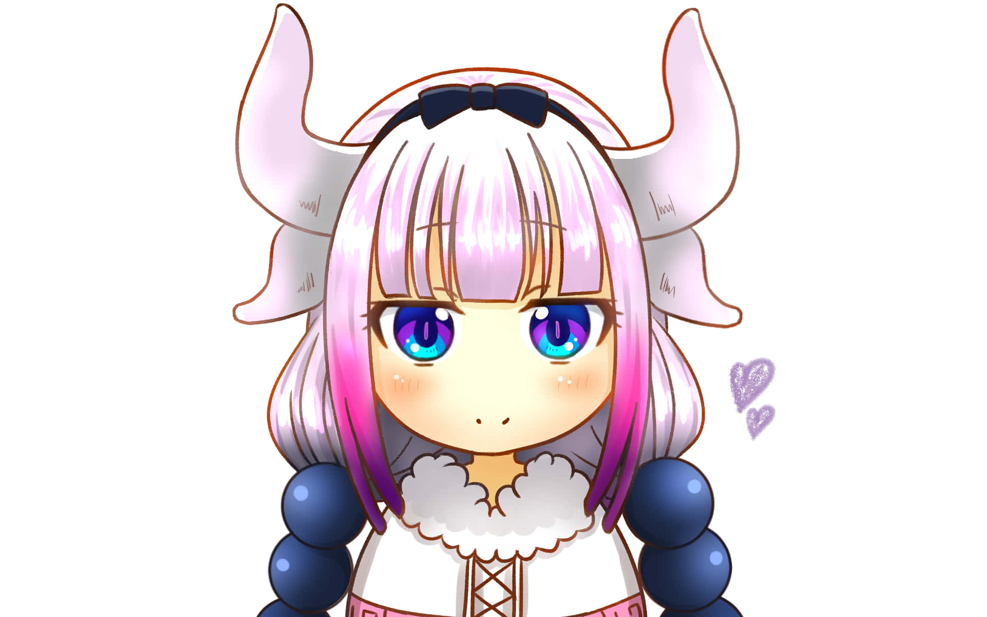 Kanna Kamui Is An Adorable Shrine Maiden From The Popular Anime Series Miss Kobayashi's Dragon Maid. Background