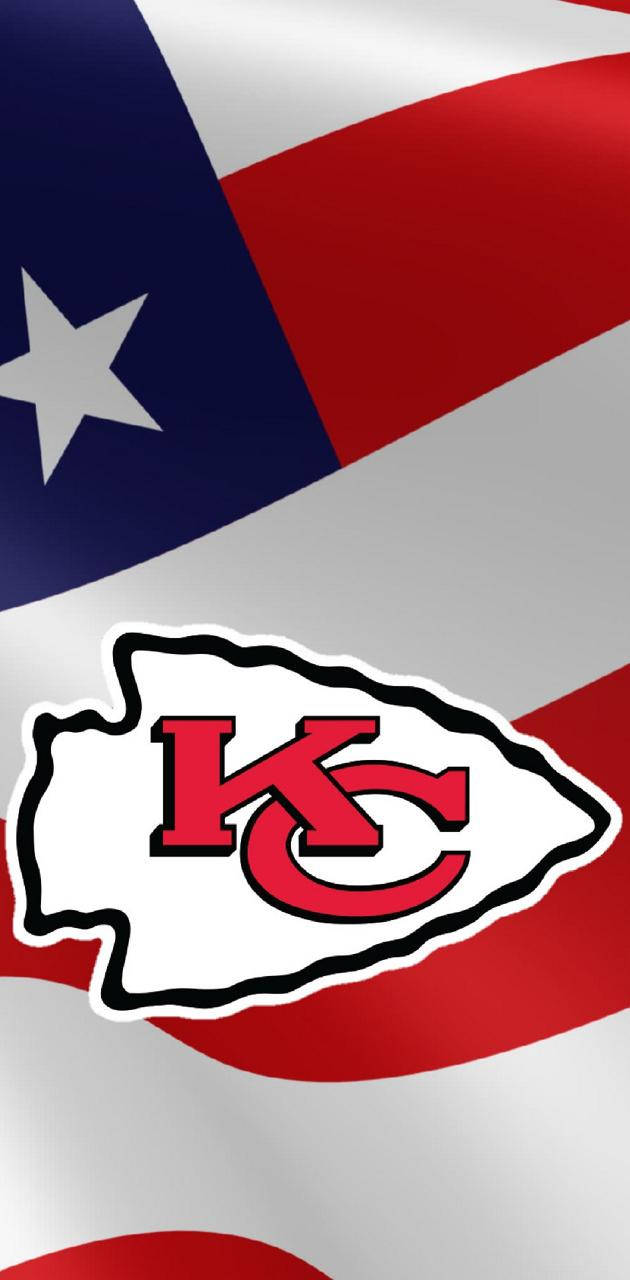 Kansas City Chiefs Logo American Flag Background