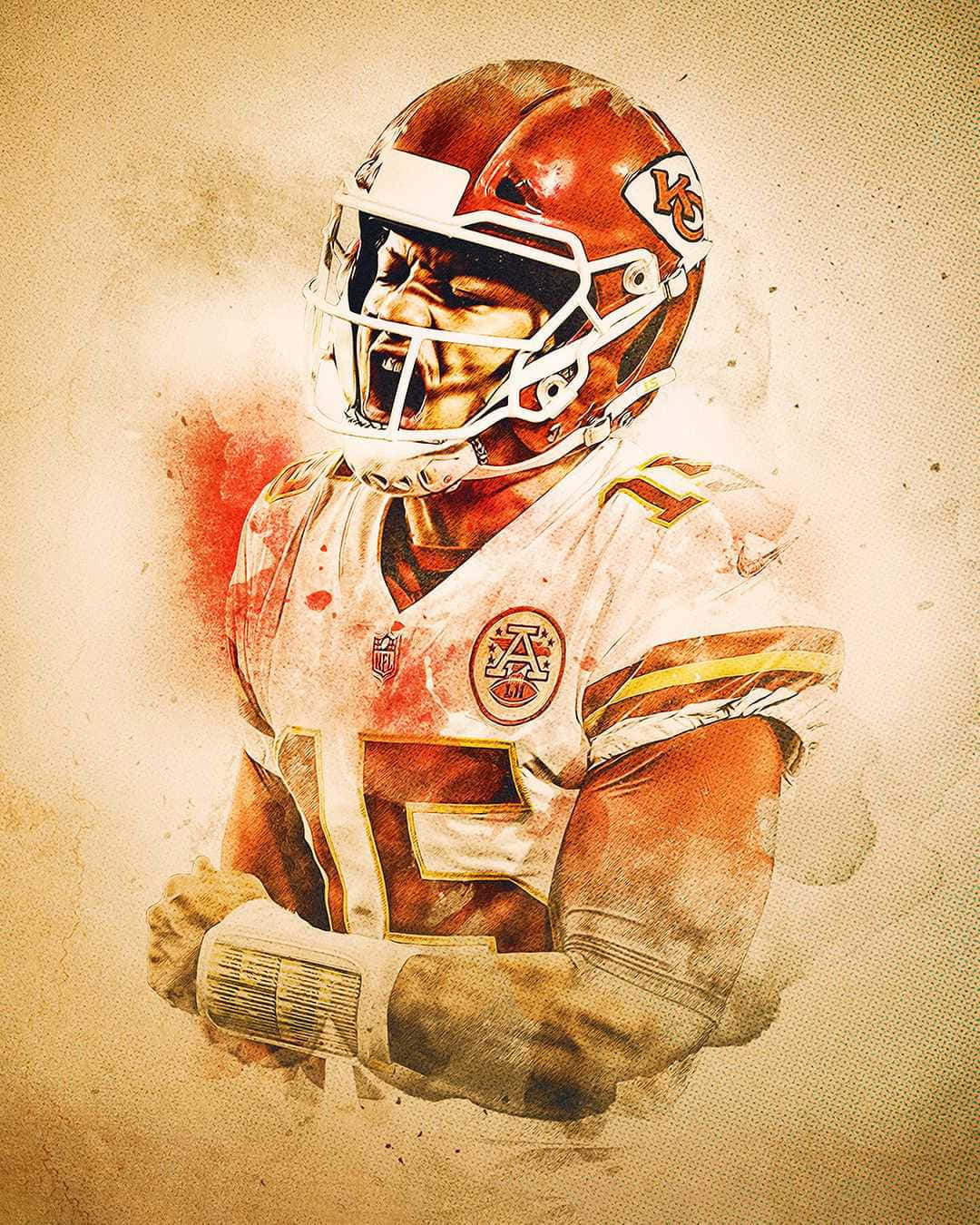 Kansas City Chiefs Qb Patrick Mahomes On The Phone Background