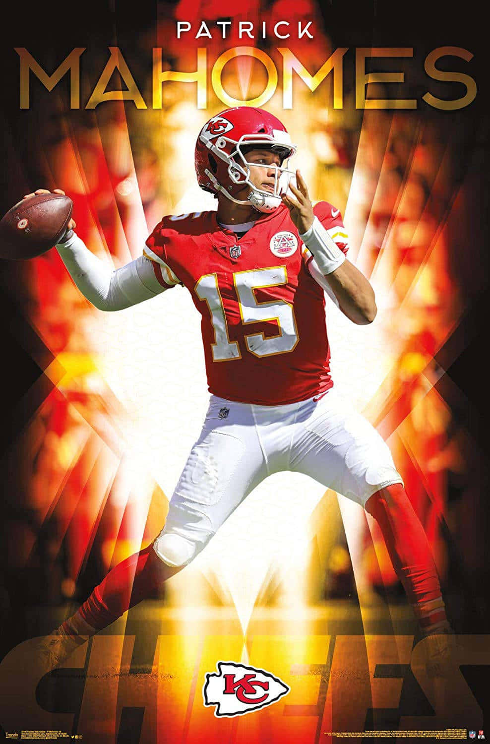 Kansas City Chiefs Quarterback Pat Mahomes On The Field With His Phone Background