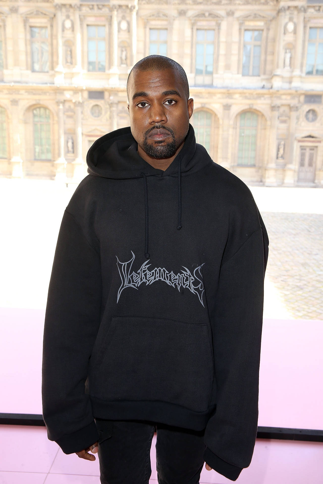 Kanye In Vetements Oversized Hoodie Background