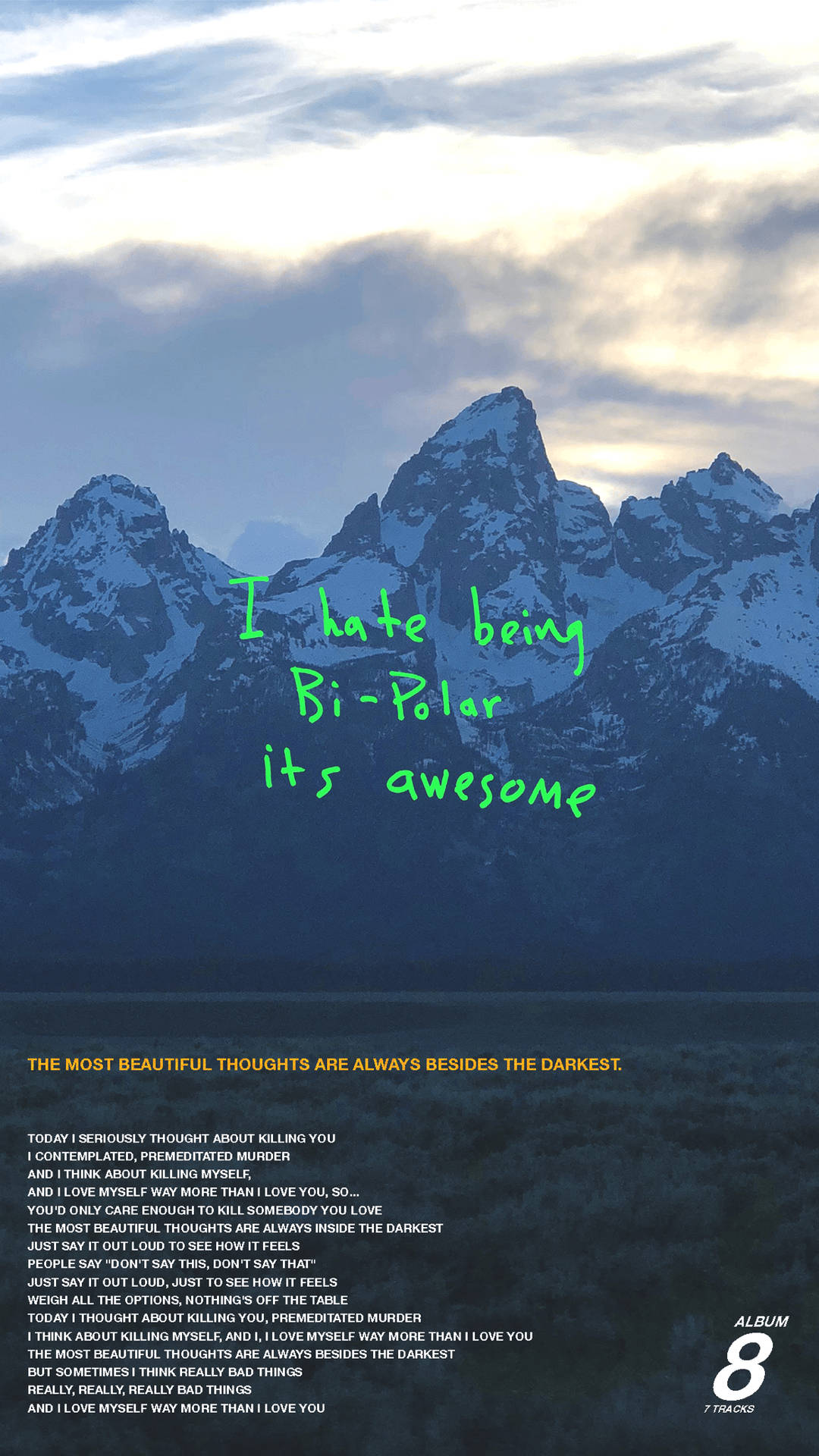 Kanye West Album Cover Mountains Background