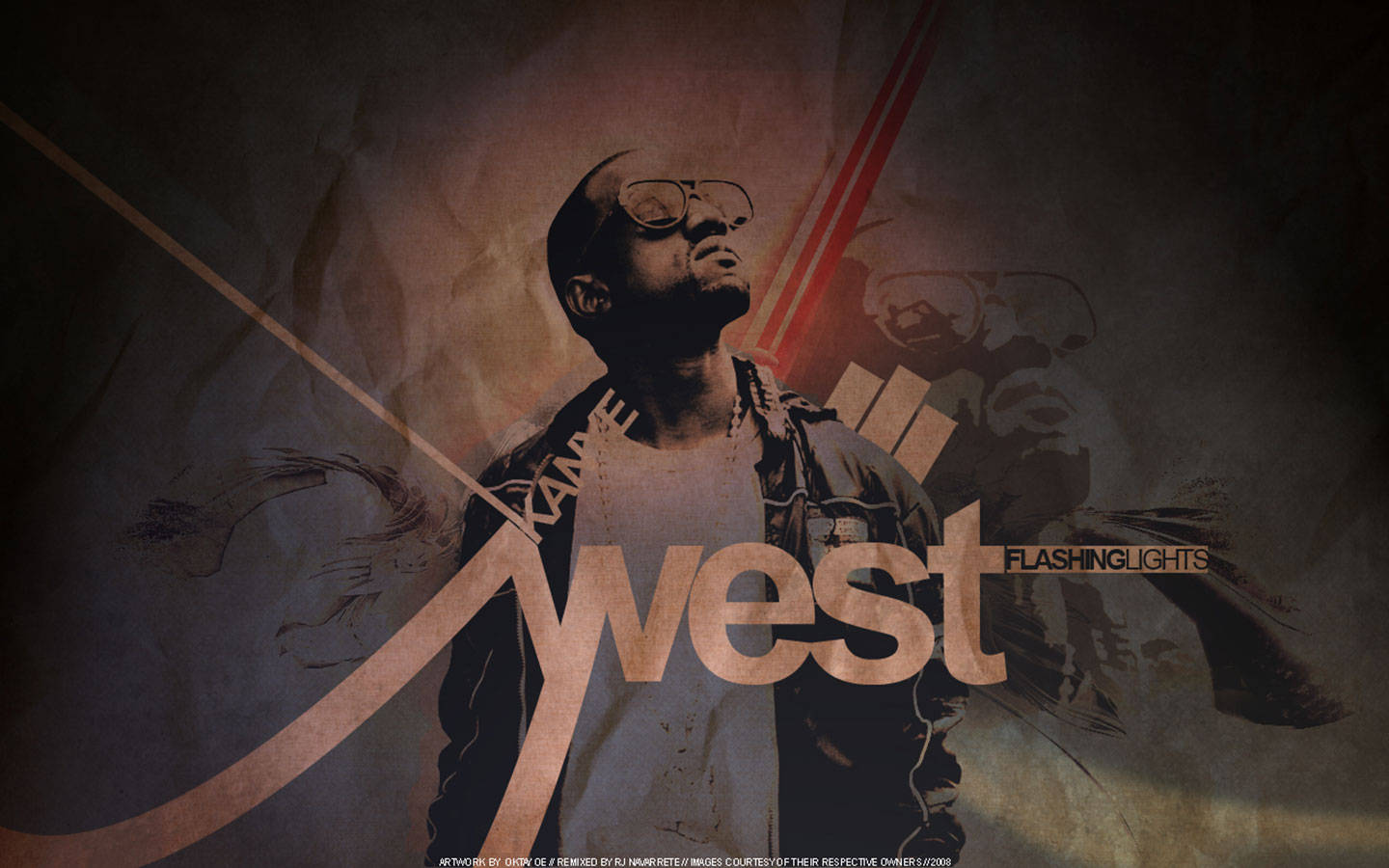 Kanye West Flashing Lights Album Cover Background