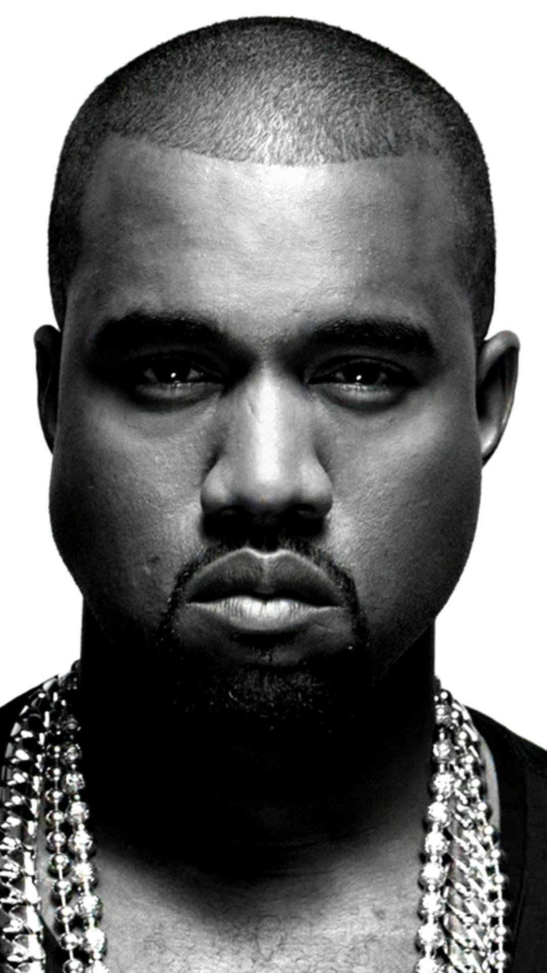 Kanye West In Black Portrait Background