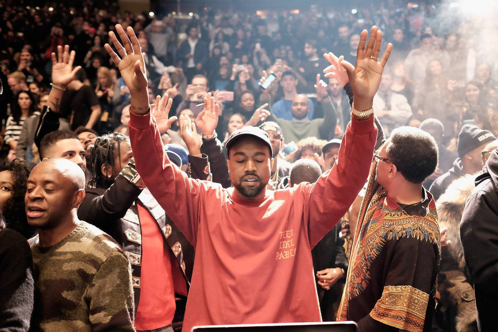 Kanye West, In Complex And Artful Imagery, Embodies His Musical Evolution In Album Cover Art Background