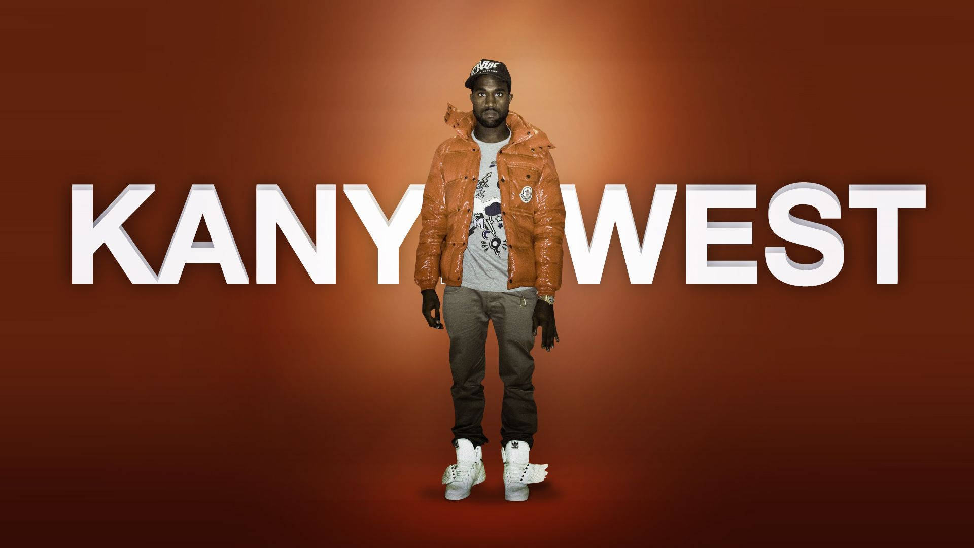 Kanye West On Brown Leather Jacket Background