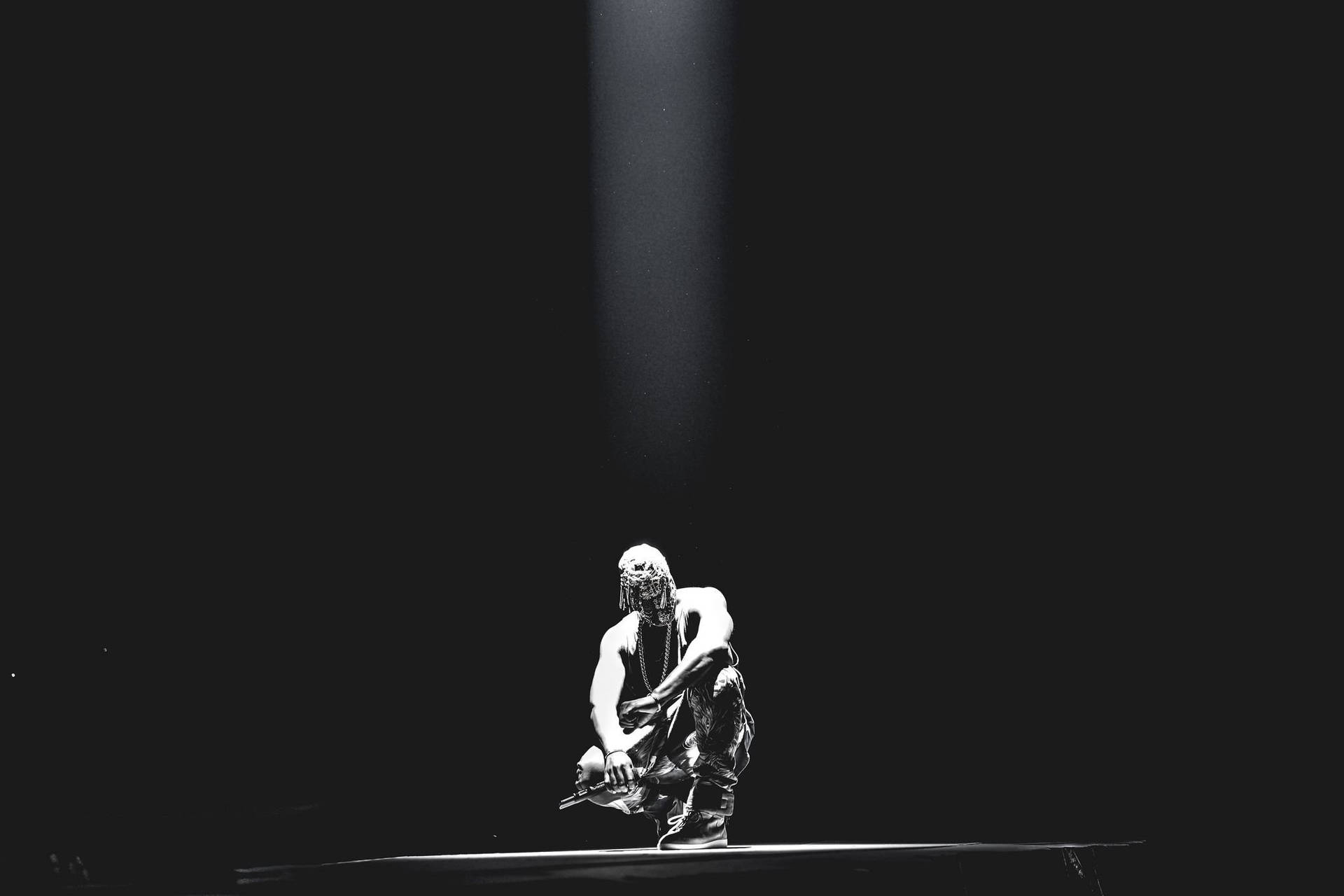 Kanye West On Concert Stage Background