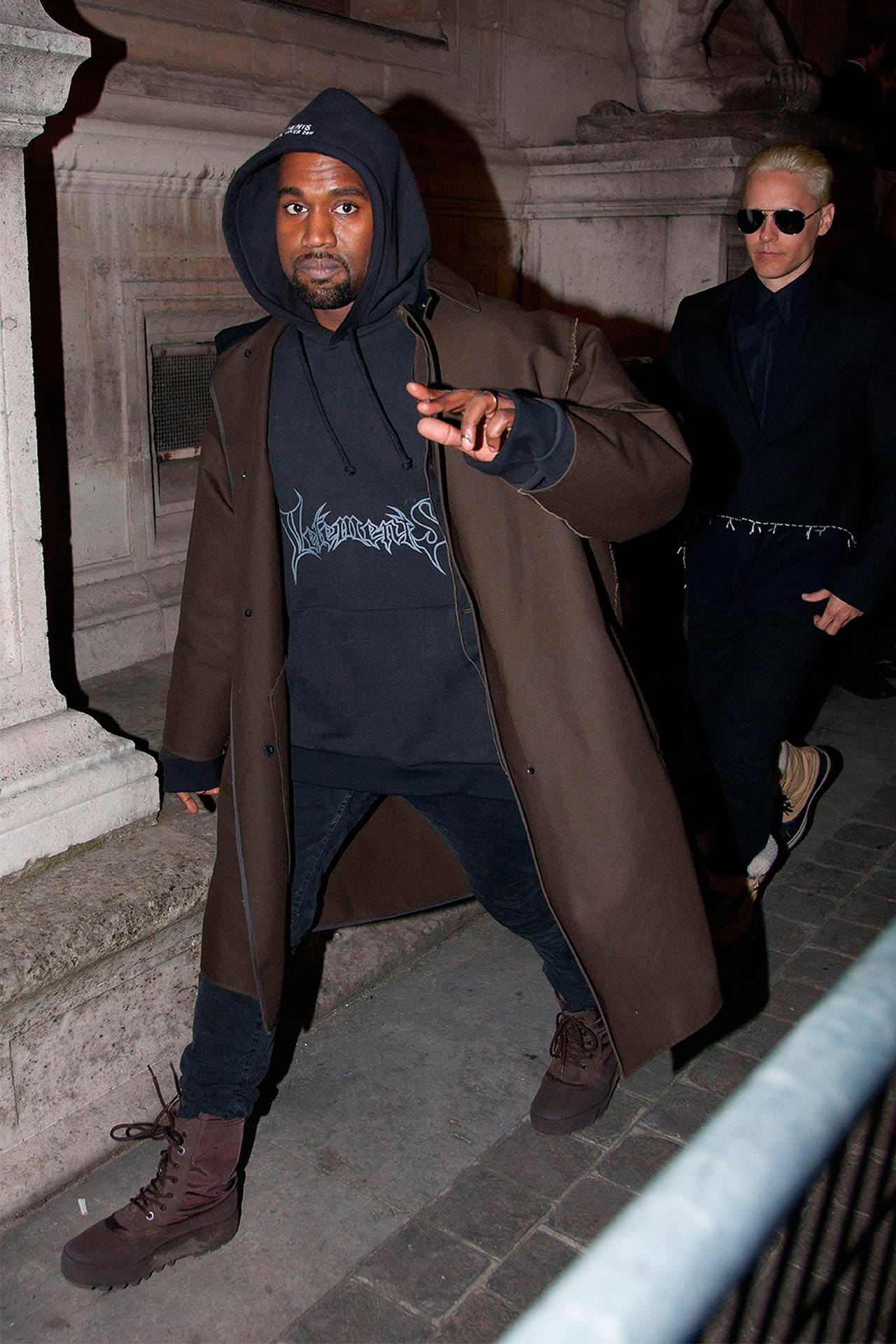 Kanye West With Vetements Hoodie Background