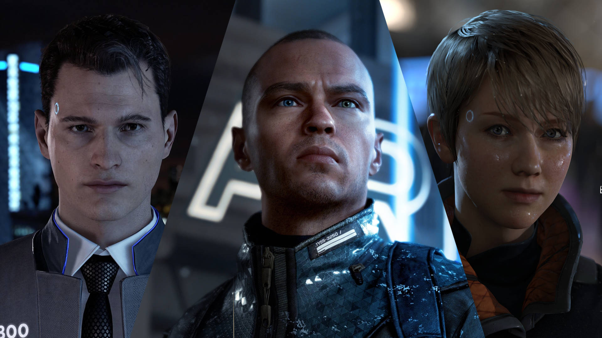 Kara, Marcus, Connor Detroit: Become Human Background