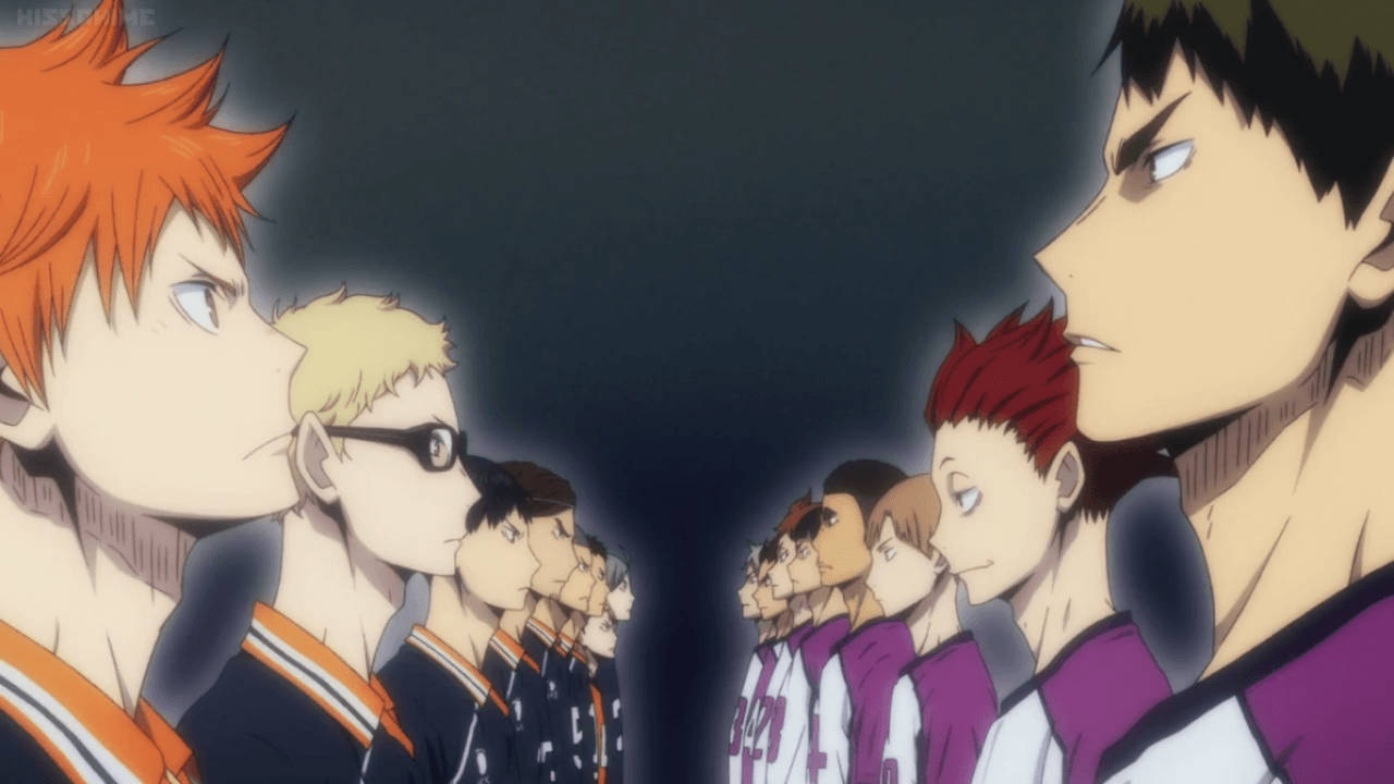 Karasuno And Shiratorizawa Face To Face Haikyuu Aesthetic Background