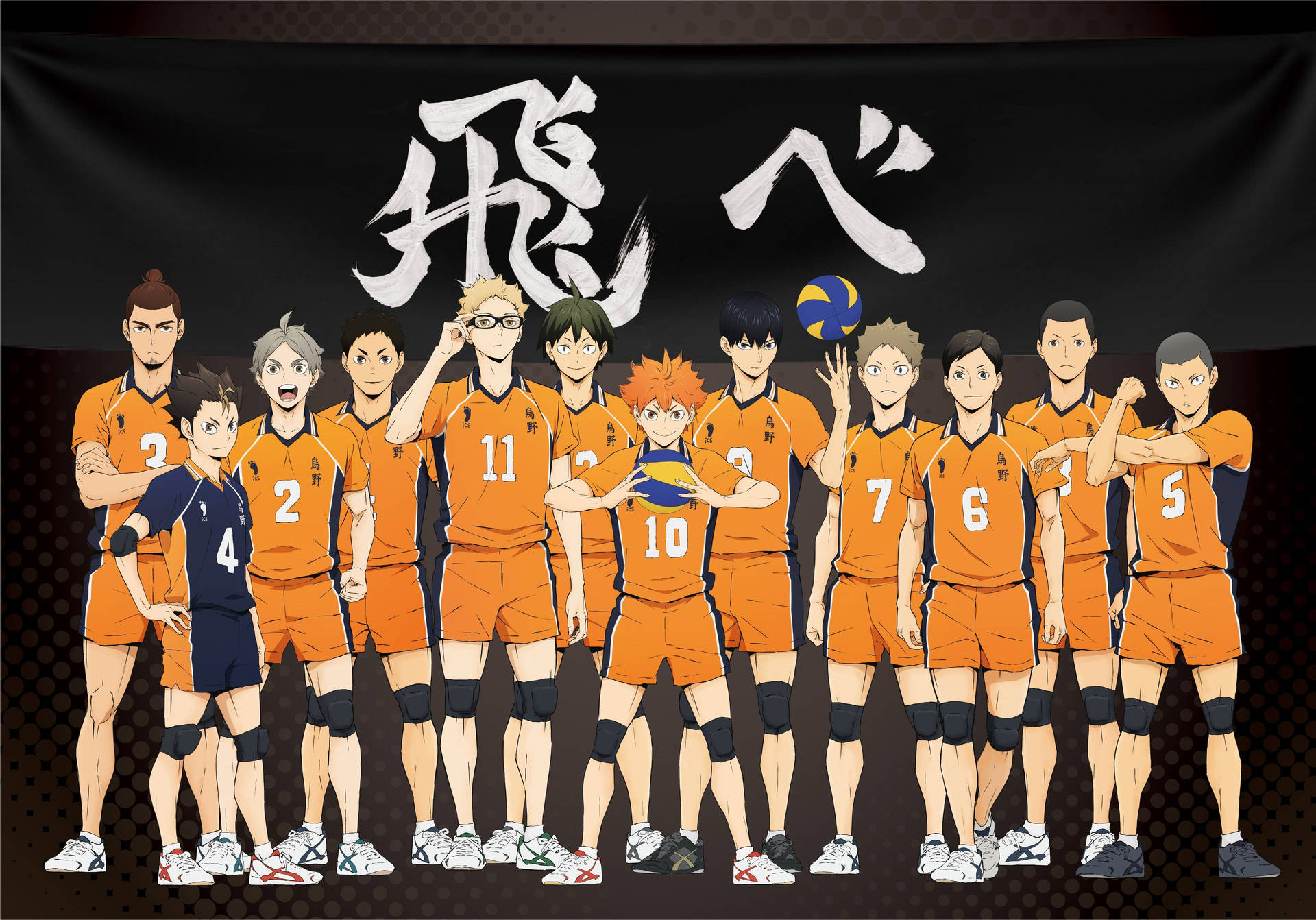 Karasuno Players From Haikyuu Teams Background