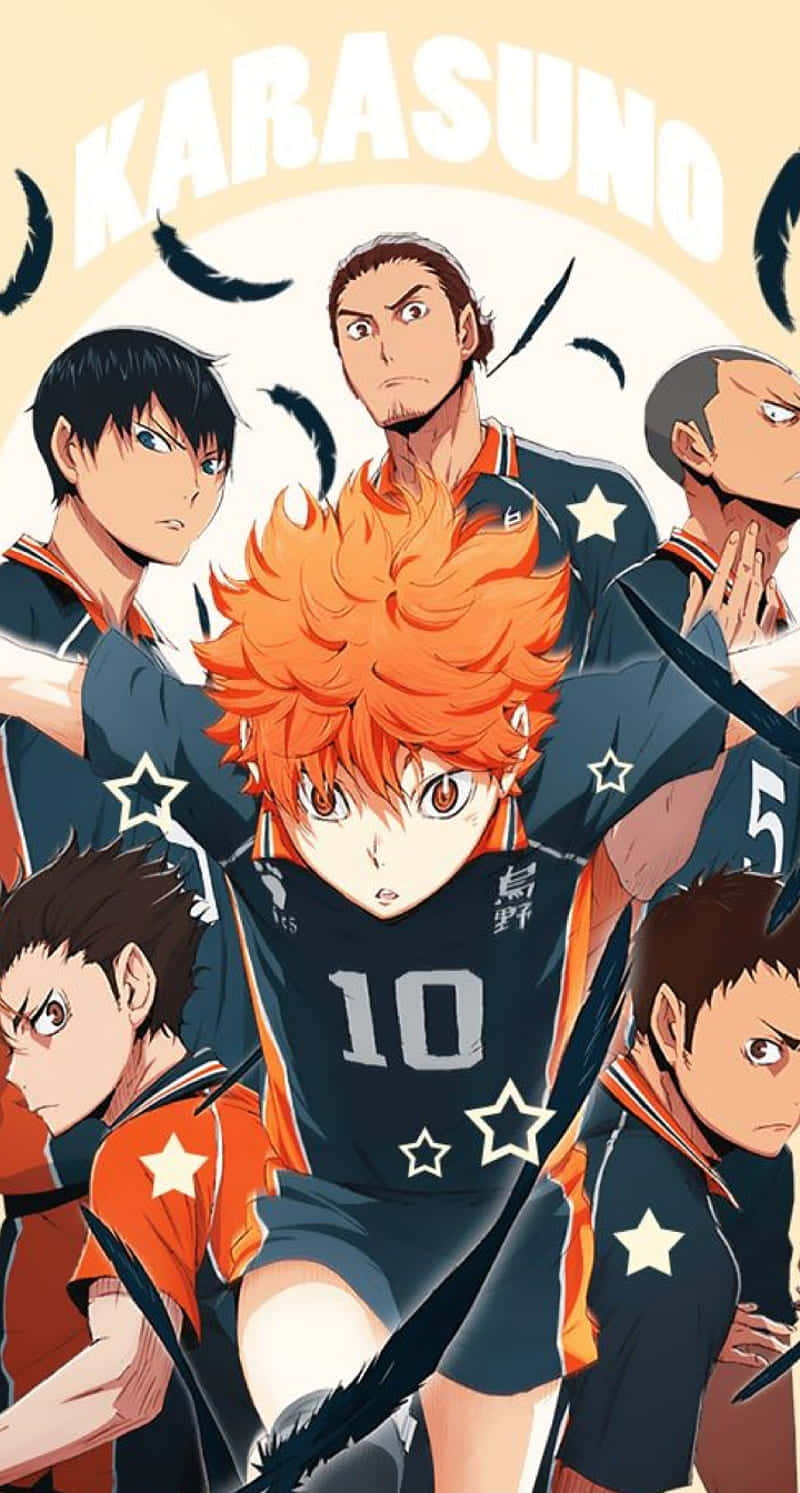 Karasuno Vallkyries Stand Together In Victory Background