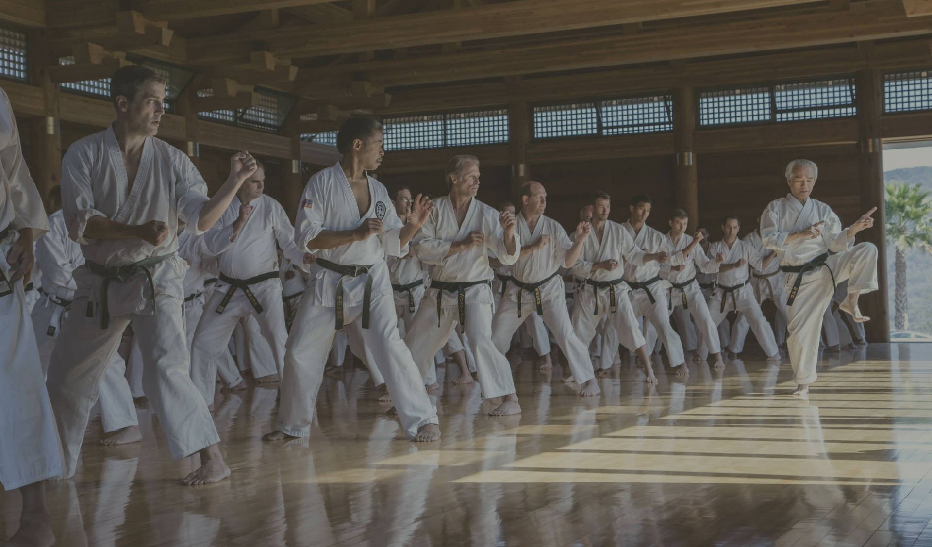 Karate Students Posing At Dojo