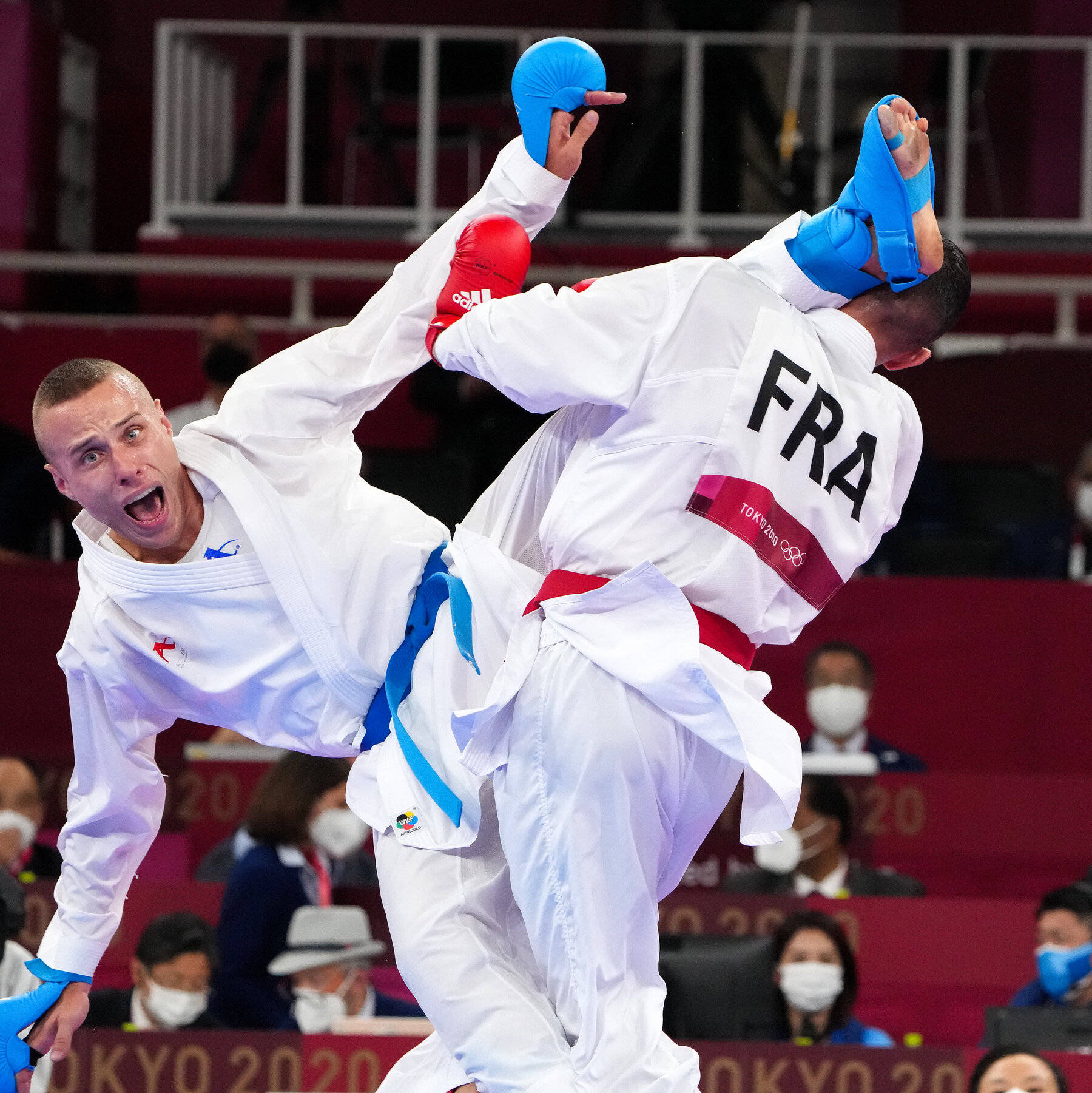 Karate Takedown During A Match