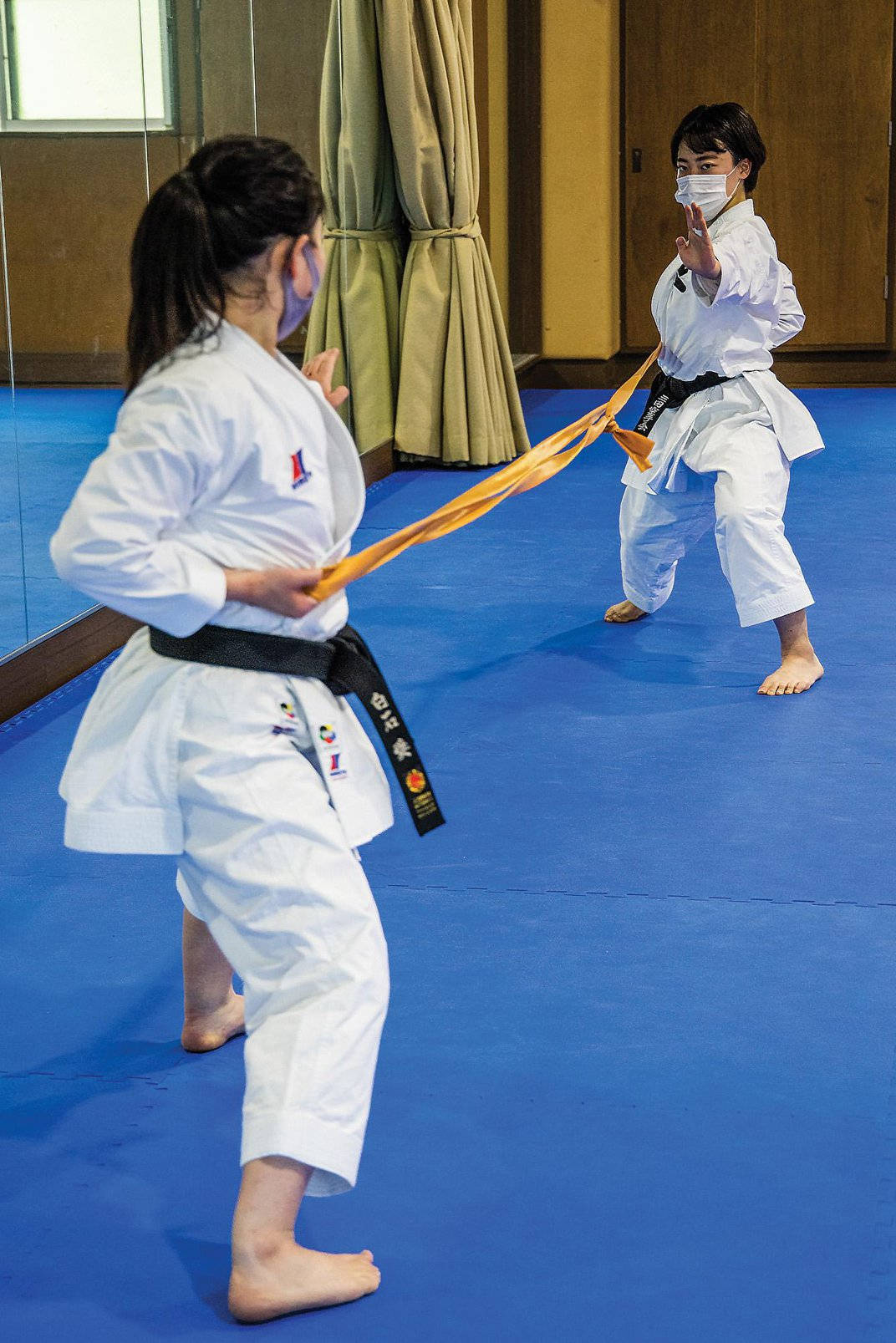 Karate Two Women In Fighting Stance