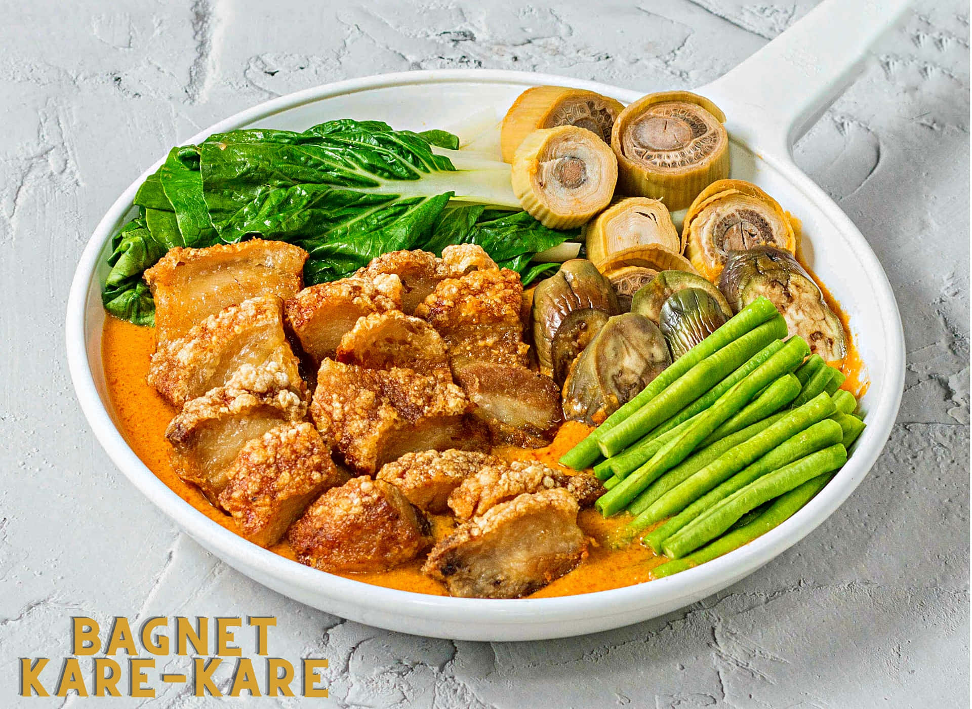 Kare-kare Served In A White Bowl Background