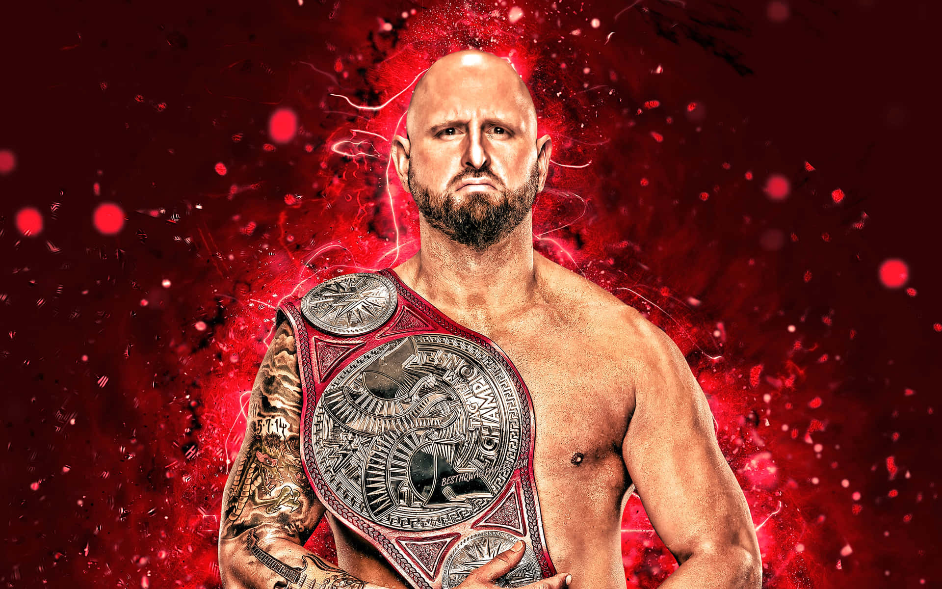 Karl Anderson Glowing In Red Background