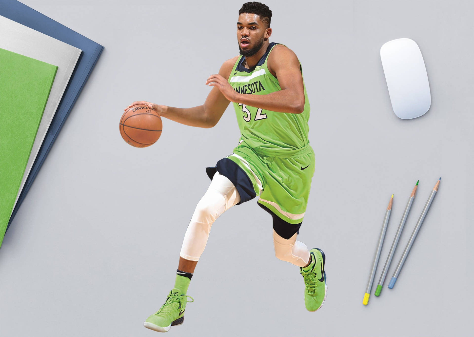 Karl-anthony Towns Minnesota Neon Green Jersey Background