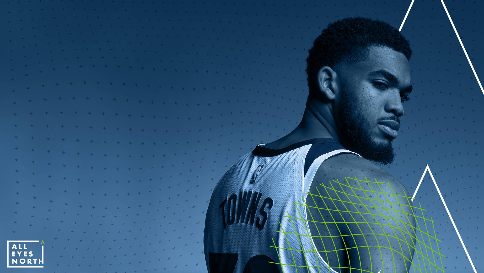 Karl-anthony Towns Monochromatic Blue Poster