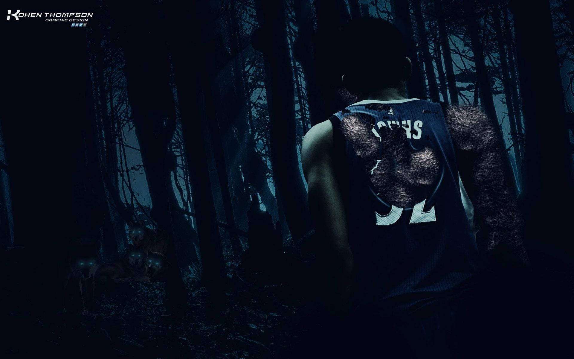 Karl-anthony Towns Ripped Wolves Jersey Background