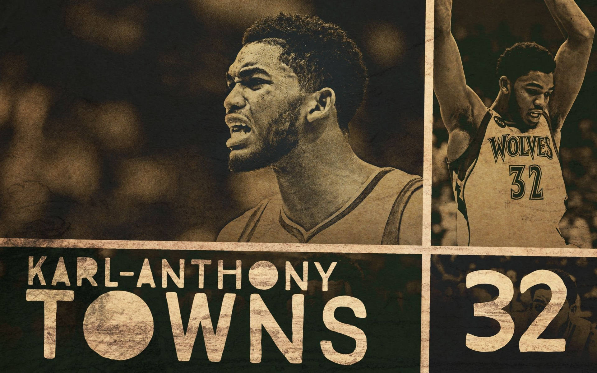 Karl-anthony Towns Sepia Poster